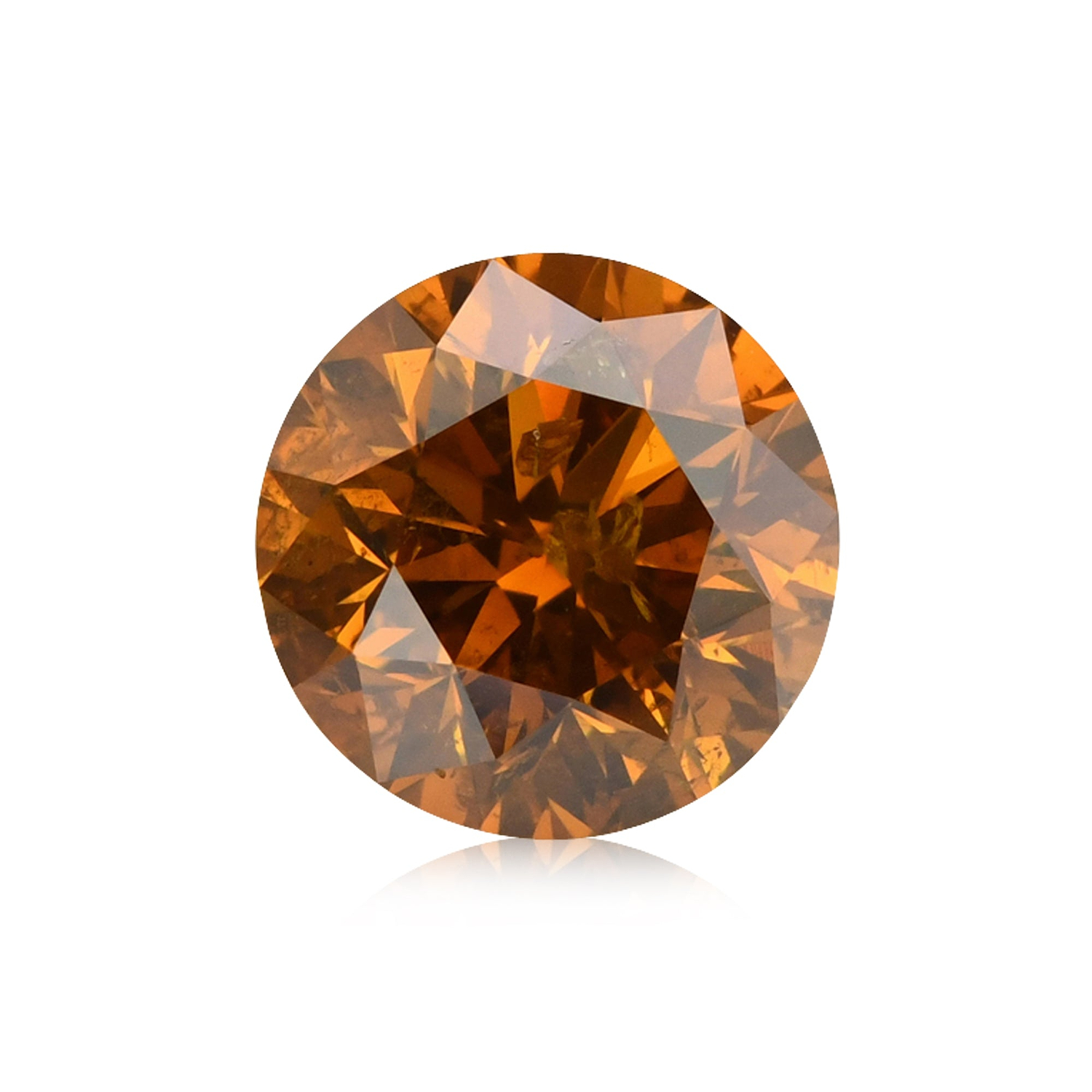1.18 Carat Fancy Deep Brownish Yellowish Orange Round Brillant Diamond (I1) GIA