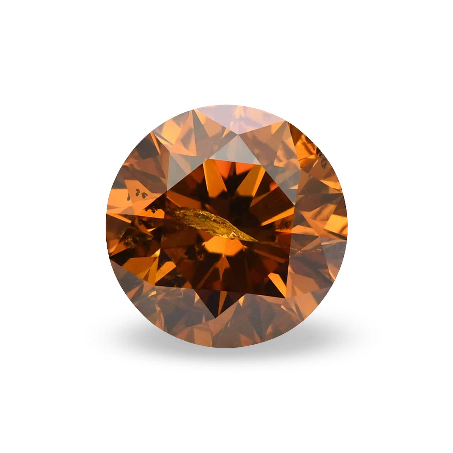 1.67 Carat Fancy Deep Yellowish Orange Round Brillant Diamond I2 GIA