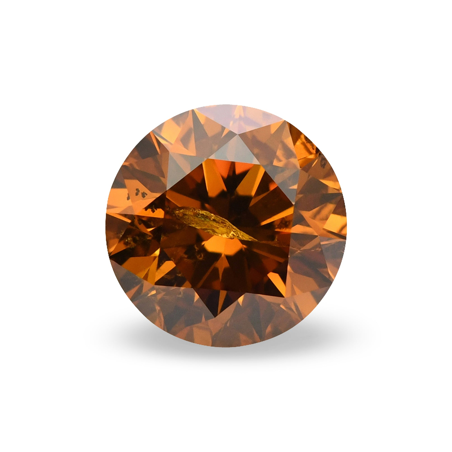 1.67 Carat Fancy Deep Yellowish Orange Round Brillant Diamond I2 GIA