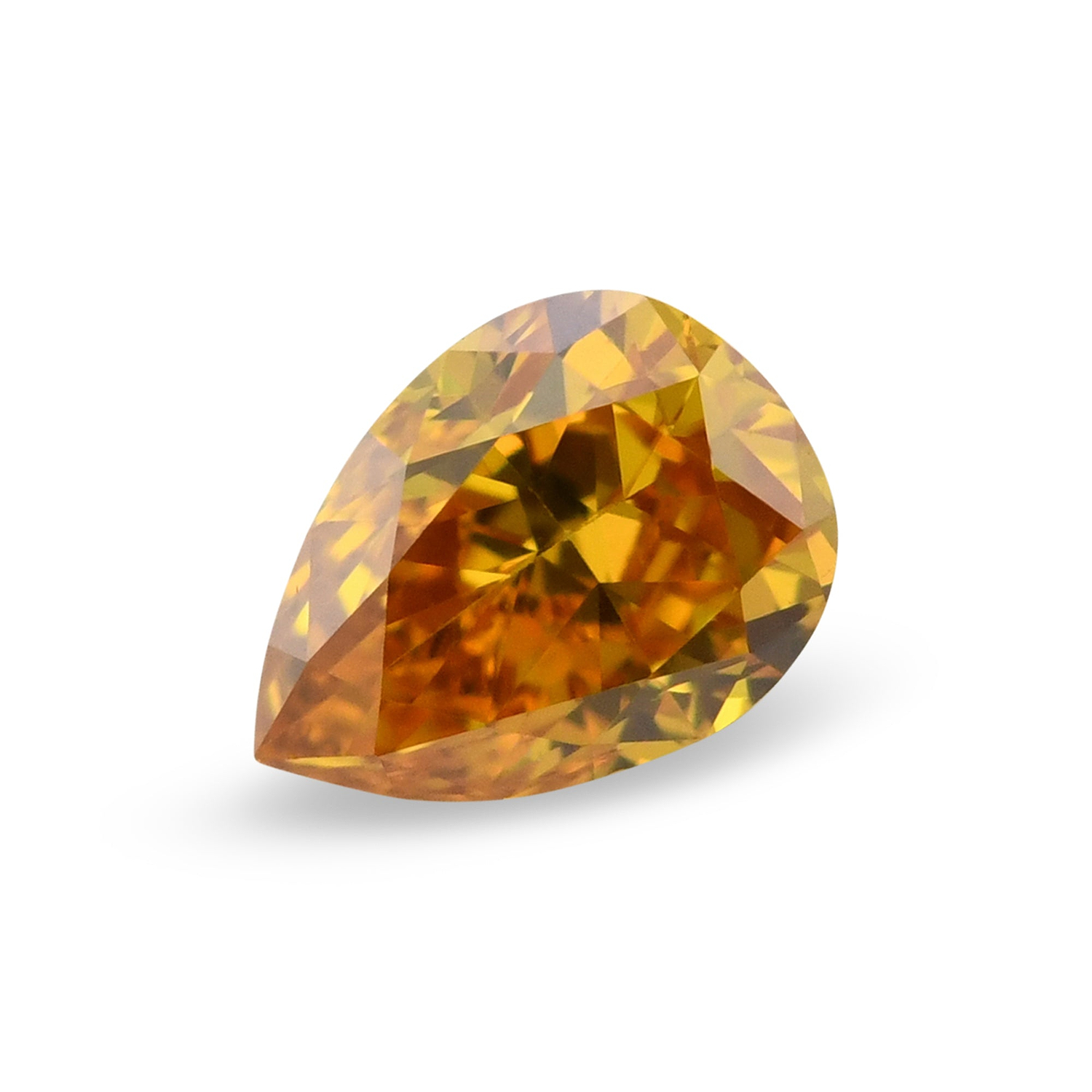 0.17 Carat Fancy Deep Yellow Orange Pear Diamond (SI1) GIA