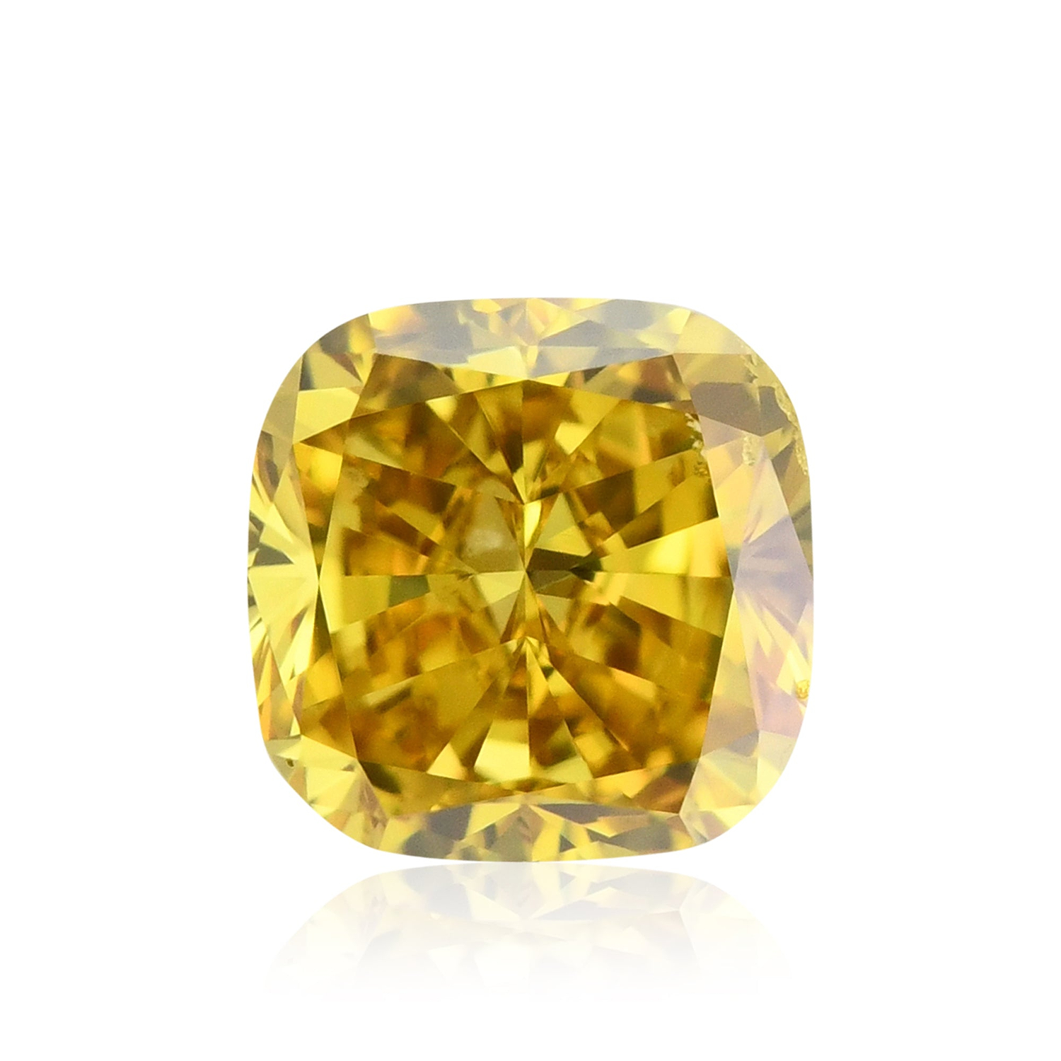 0.51 Carat Fancy Deep Brownish Orangy Yellow Cushion Diamond SI2 GIA