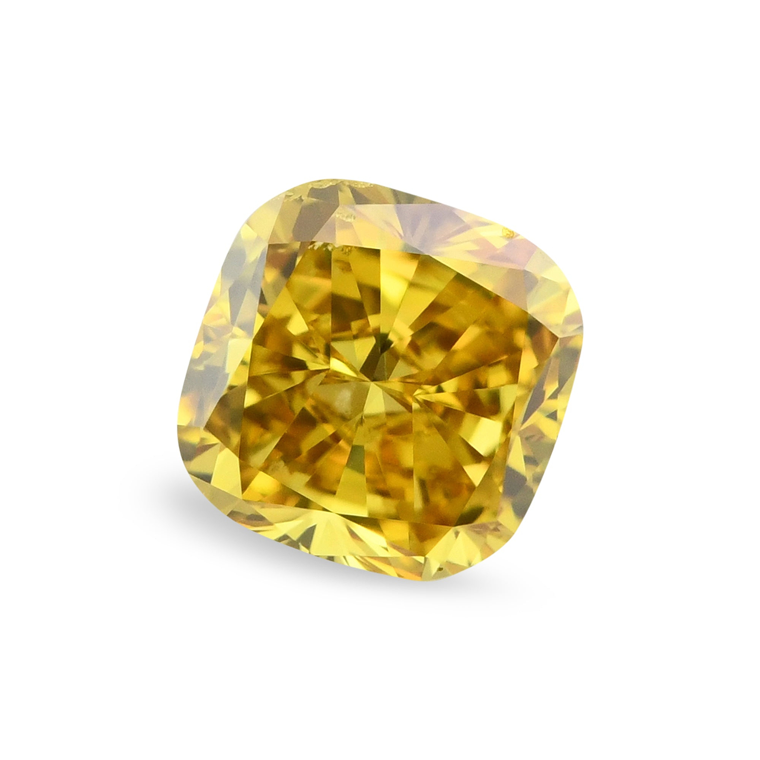 0.51 Carat Fancy Deep Brownish Orangy Yellow Cushion Diamond SI2 GIA