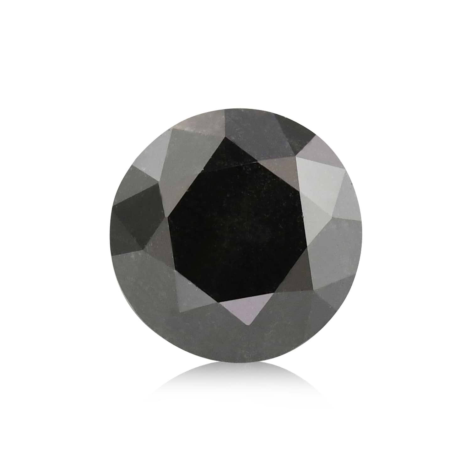 0.63 Carat Fancy Black Round Brillant Diamond GIA
