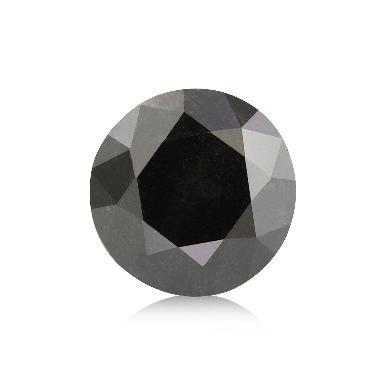 0.63 Carat Fancy Black Round Brillant Diamond  GIA
