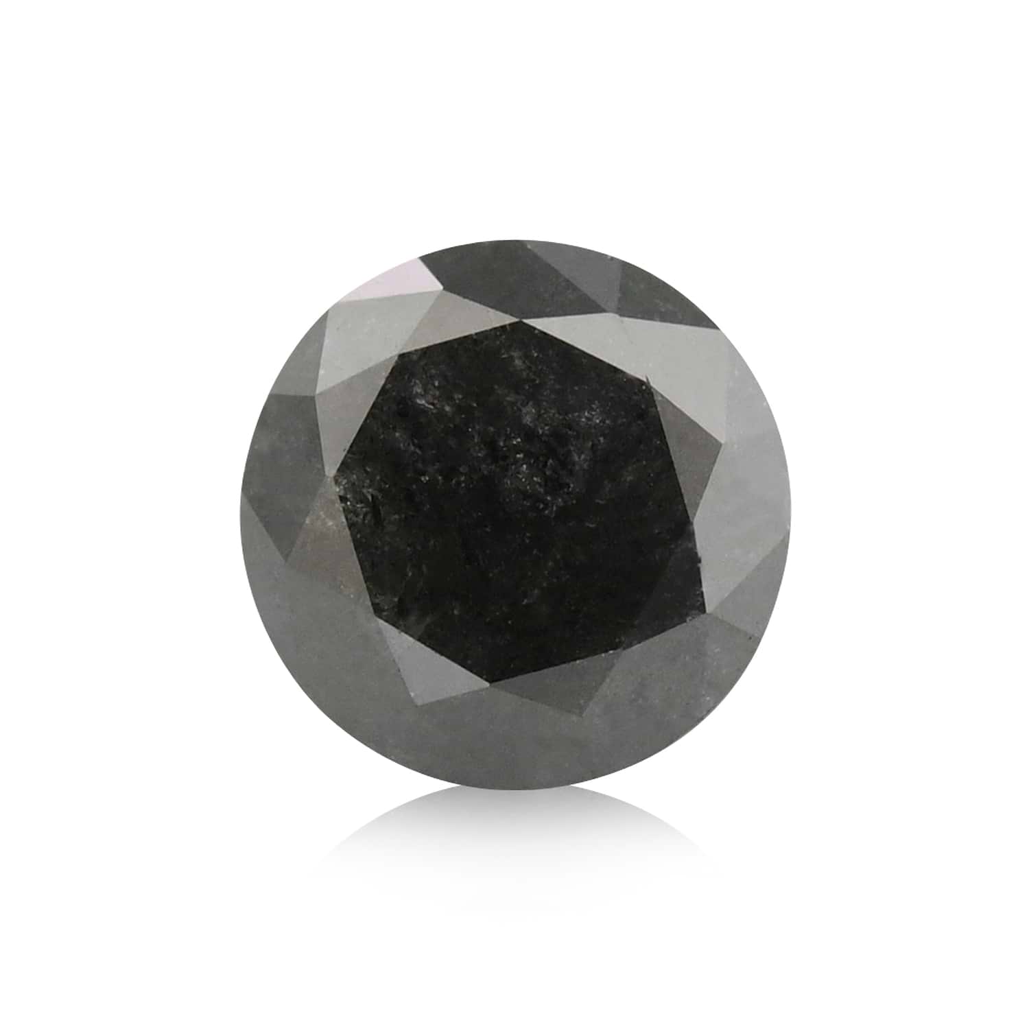 0.67 Carat Fancy Black Round Brillant Diamond GIA