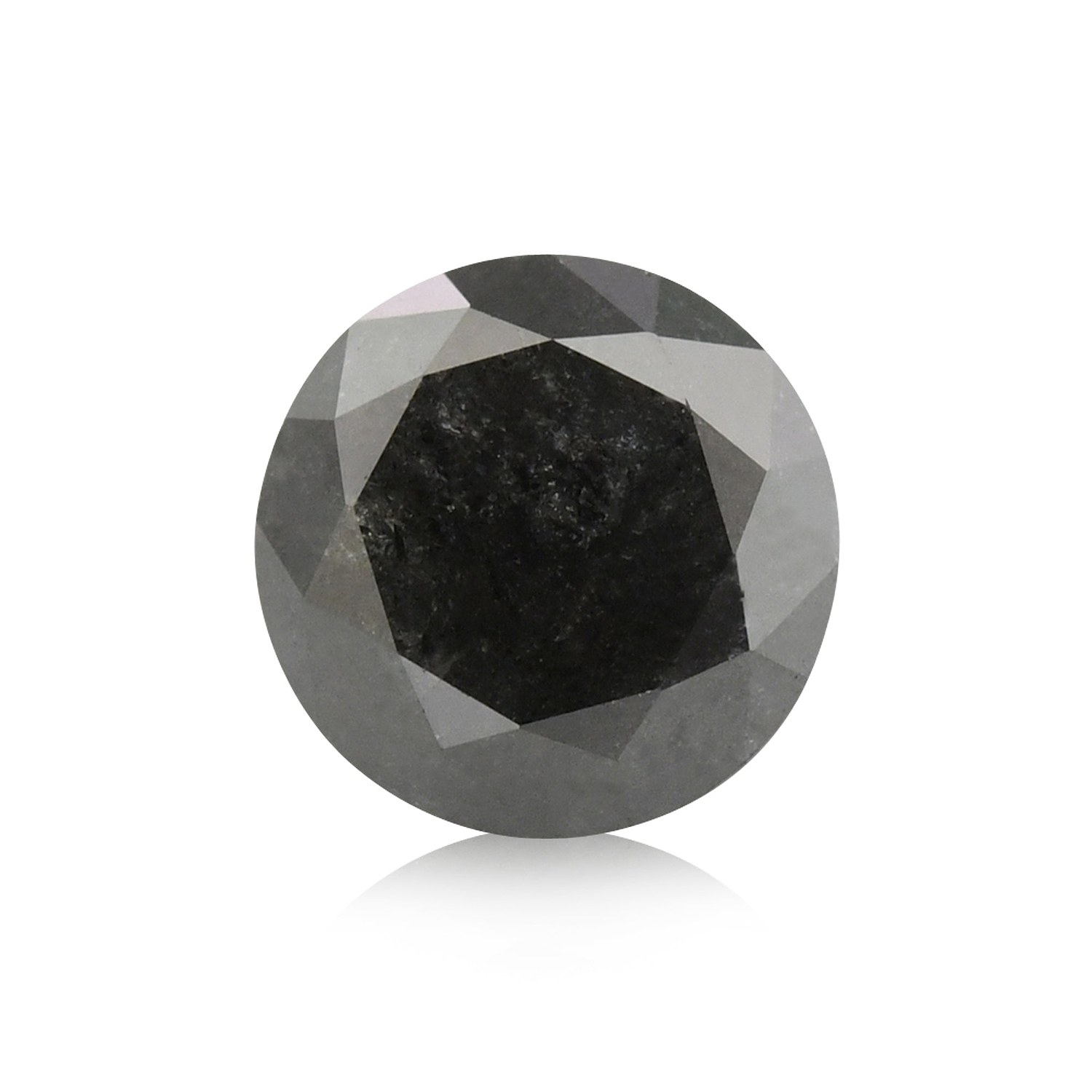 0.67 Carat Fancy Black Round Brillant Diamond  GIA