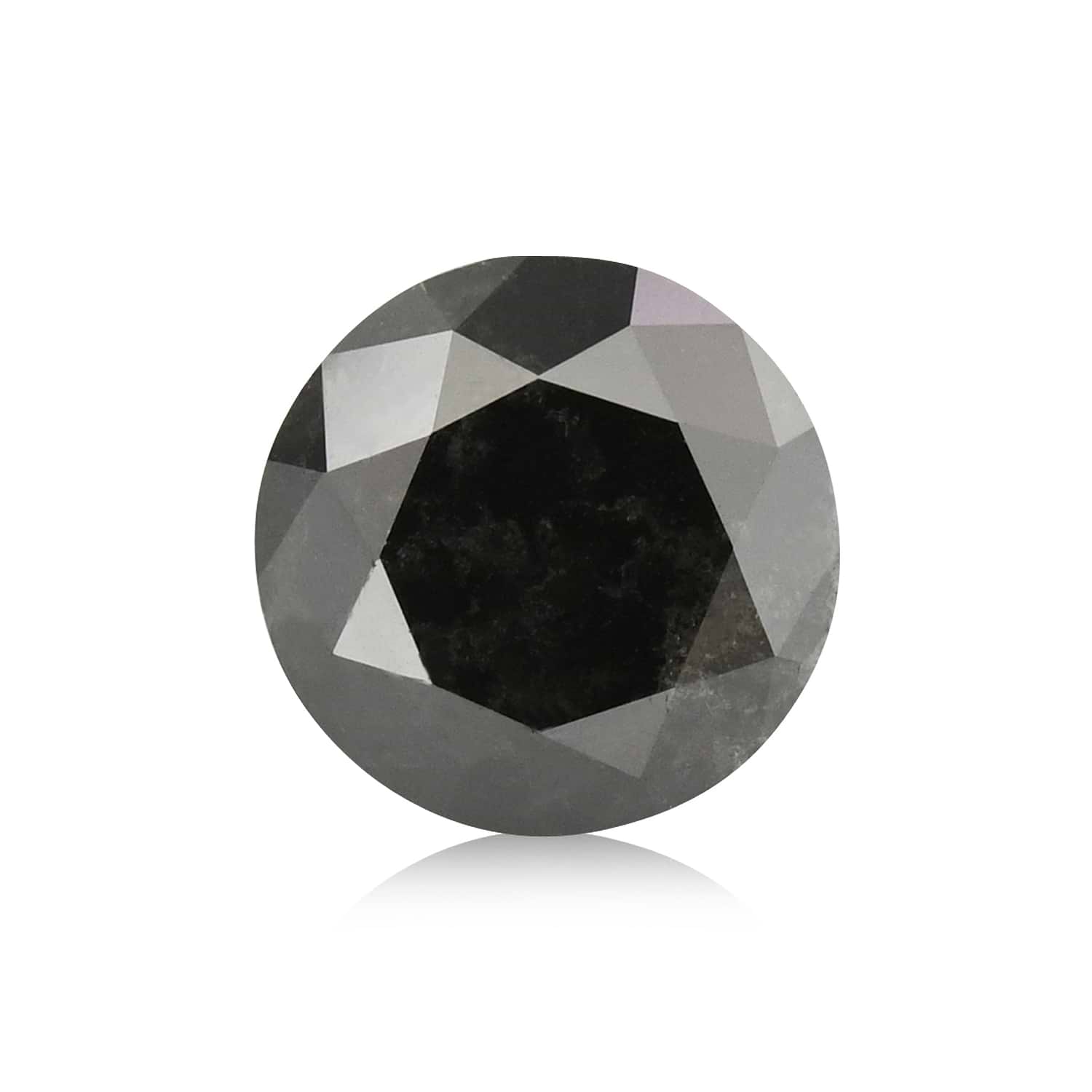 0.68 Carat Fancy Black Round Brillant Diamond GIA