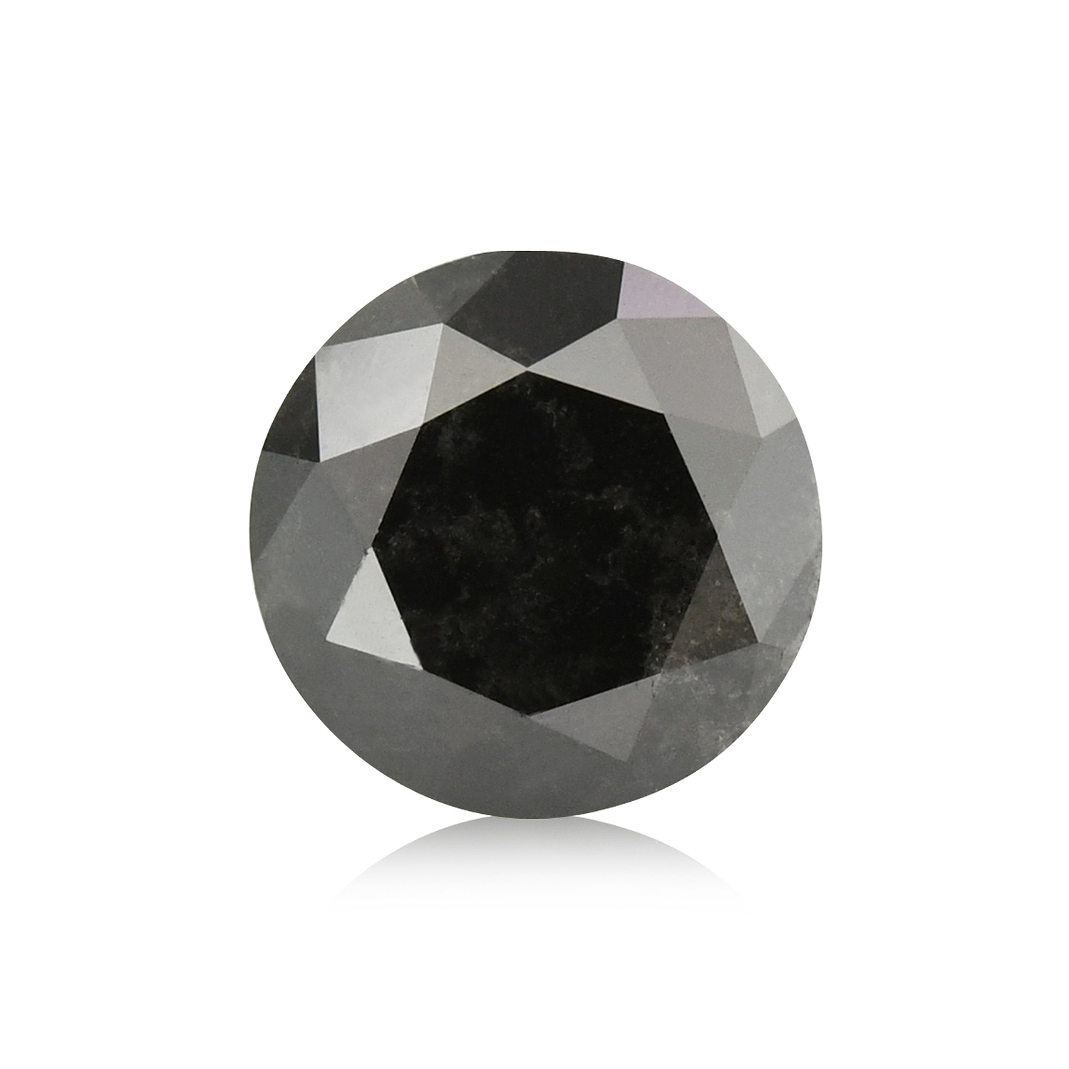 0.68 Carat Fancy Black Round Brillant Diamond  GIA