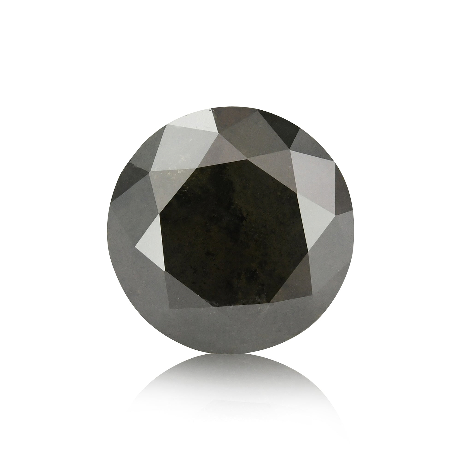 1.27 Carat Fancy Black Round Brillant Diamond  GIA
