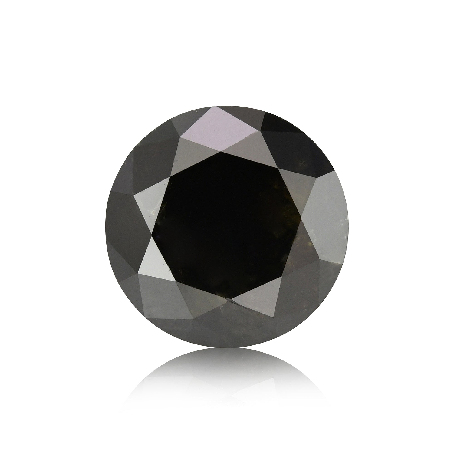 1.27 Carat Fancy Black Round Brillant Diamond  GIA