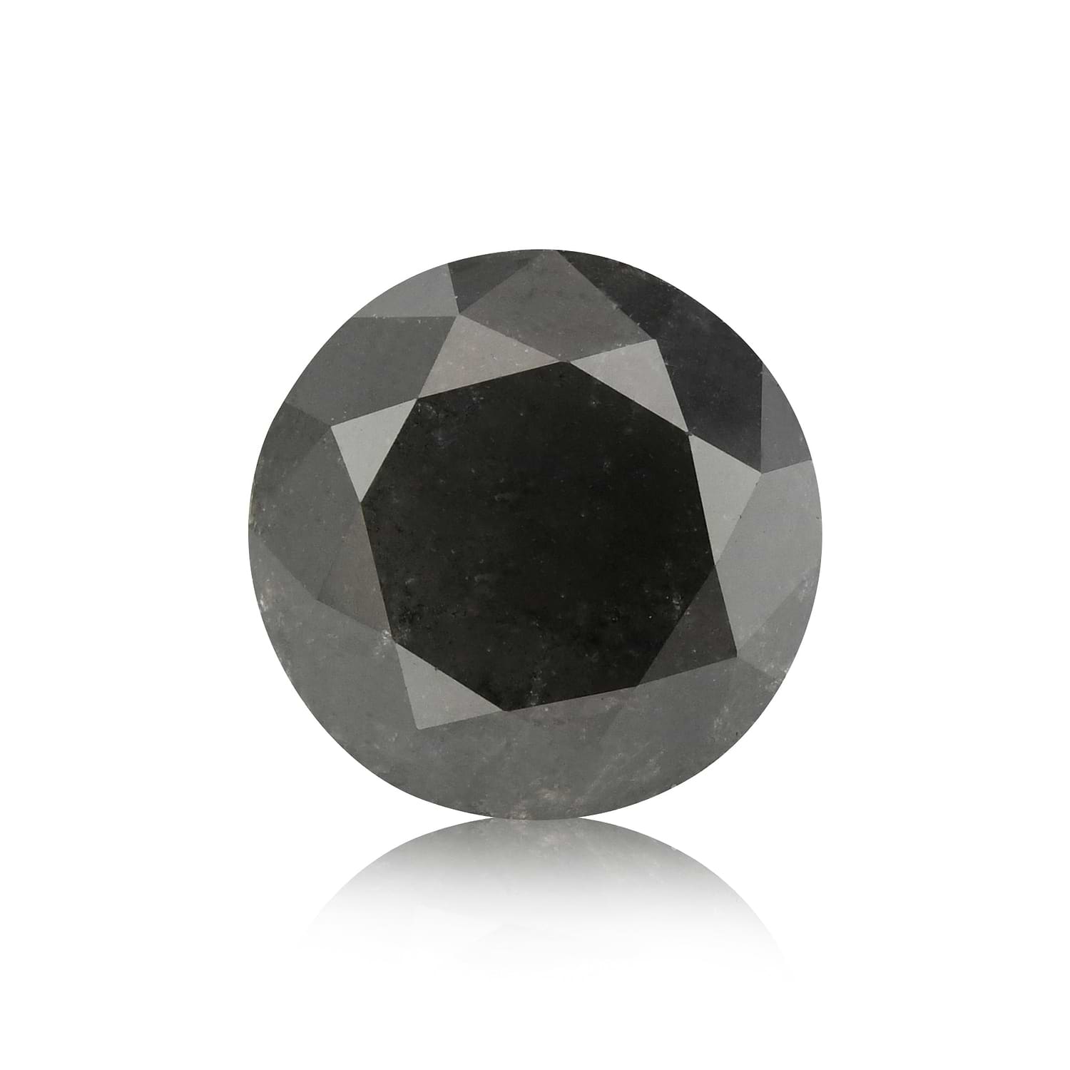 1.28 Carat Fancy Black Round Brillant Diamond GIA