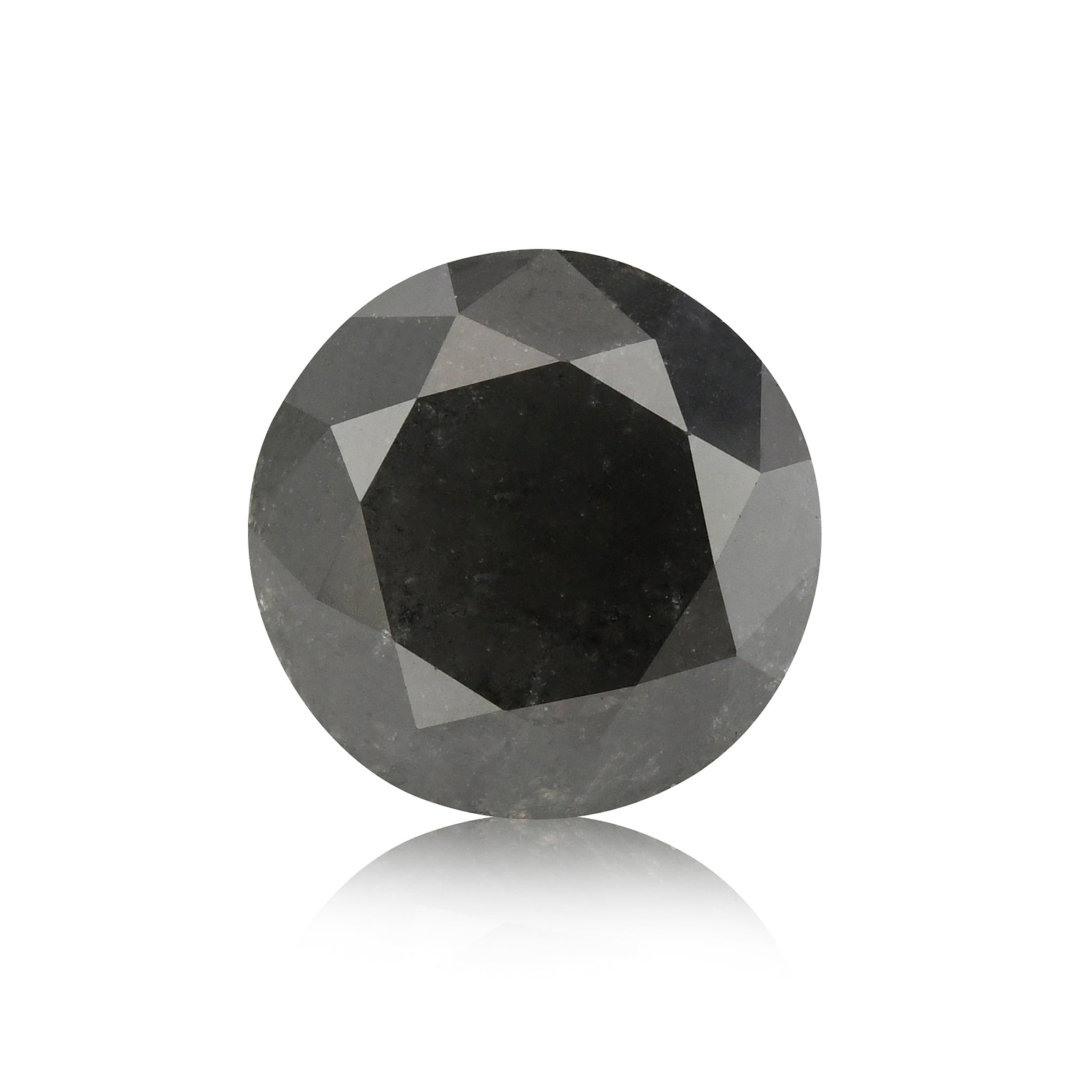 1.28 Carat Fancy Black Round Brillant Diamond  GIA