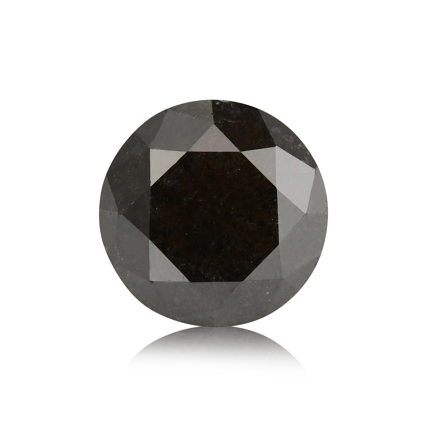 1.31 Carat Fancy Black Round Brillant Diamond  GIA