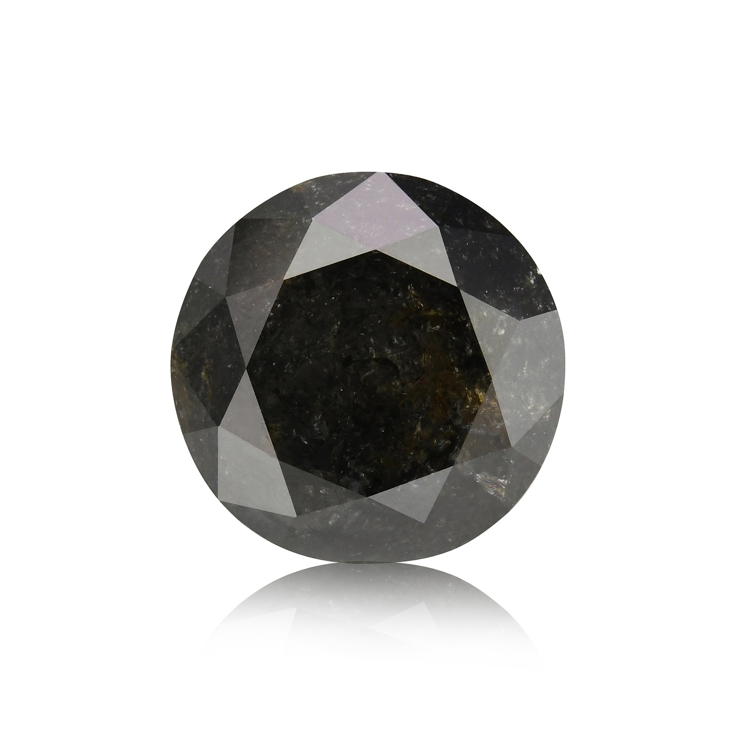 1.33 Carat Fancy Black Round Brillant Diamond  GIA