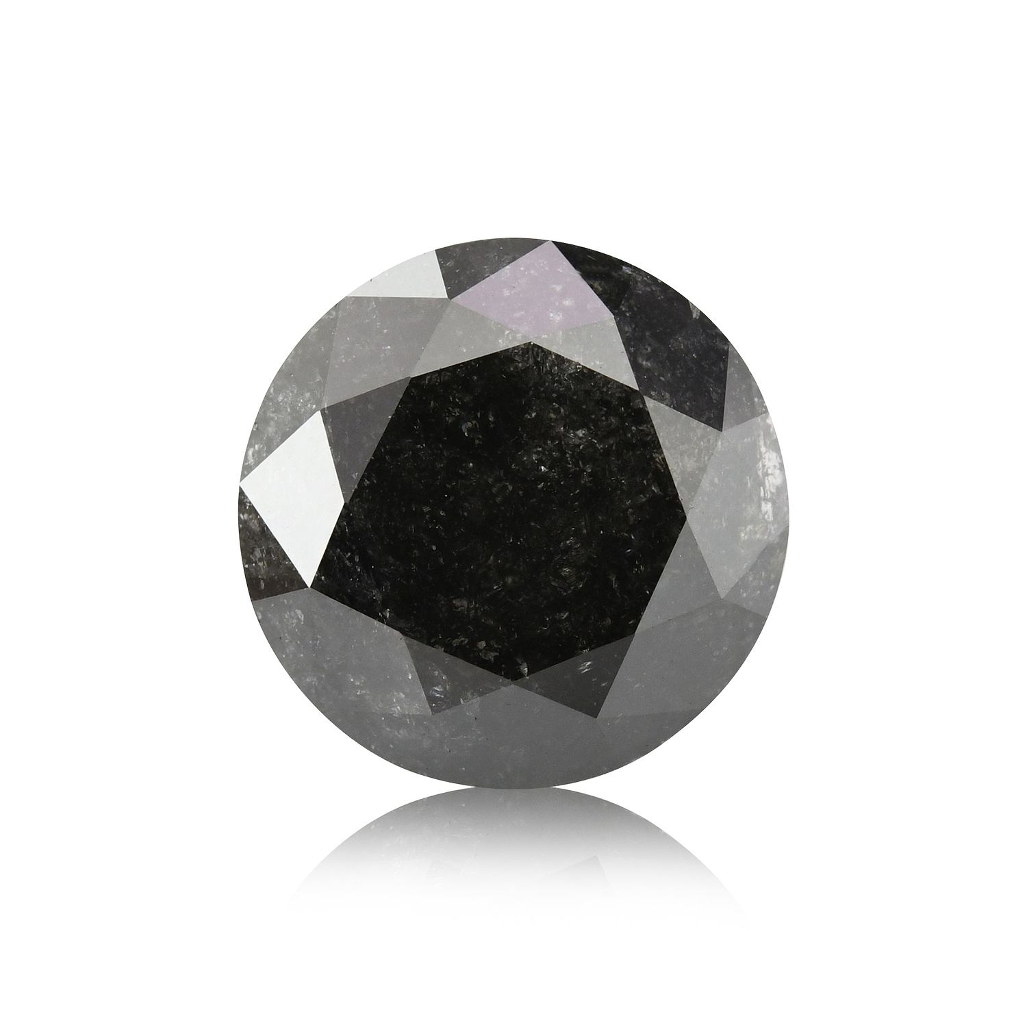 1.35 Carat Fancy Black Round Brillant Diamond  GIA