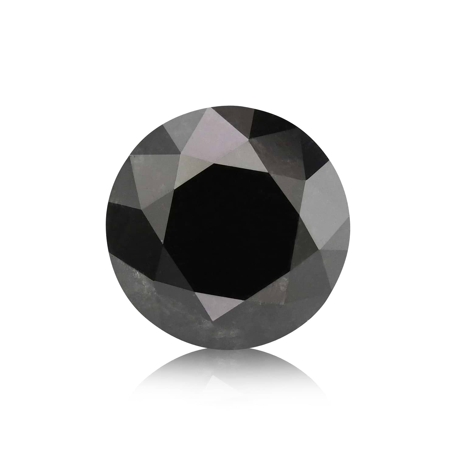 1.41 Carat Fancy Black Round Brillant Diamond GIA