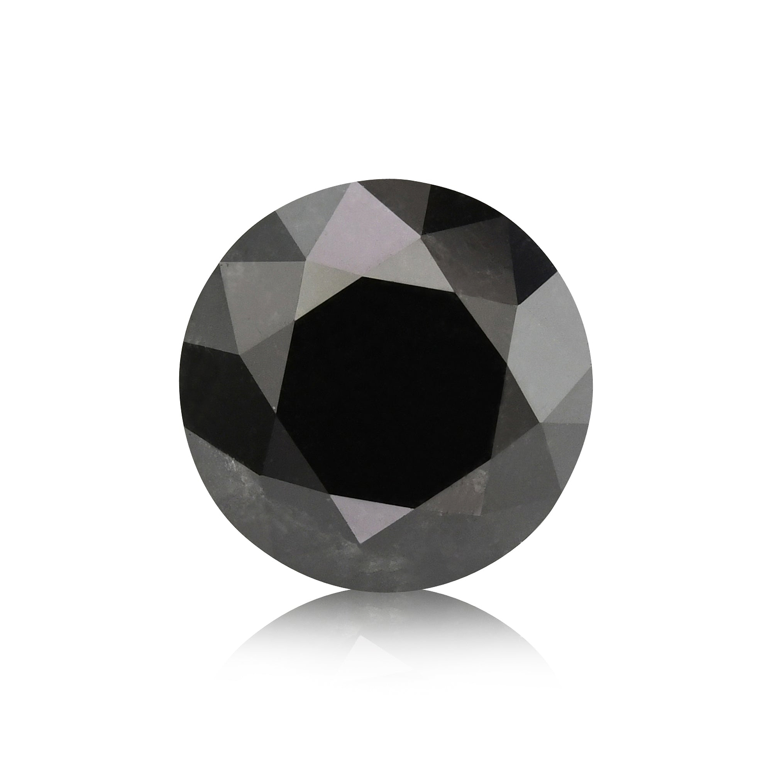 1.41 Carat Fancy Black Round Brillant Diamond  GIA