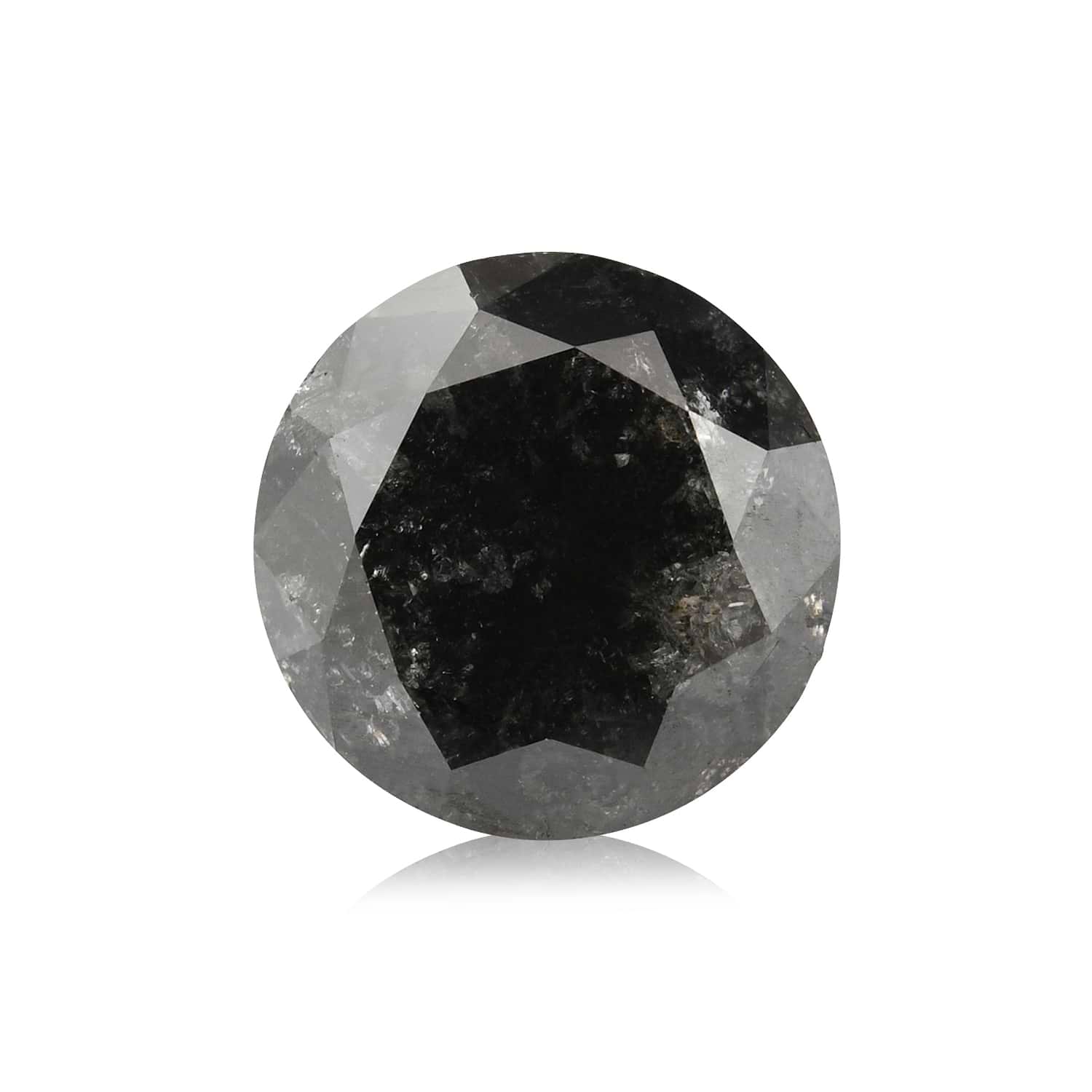 1.43 Carat Fancy Black Round Brillant Diamond GIA