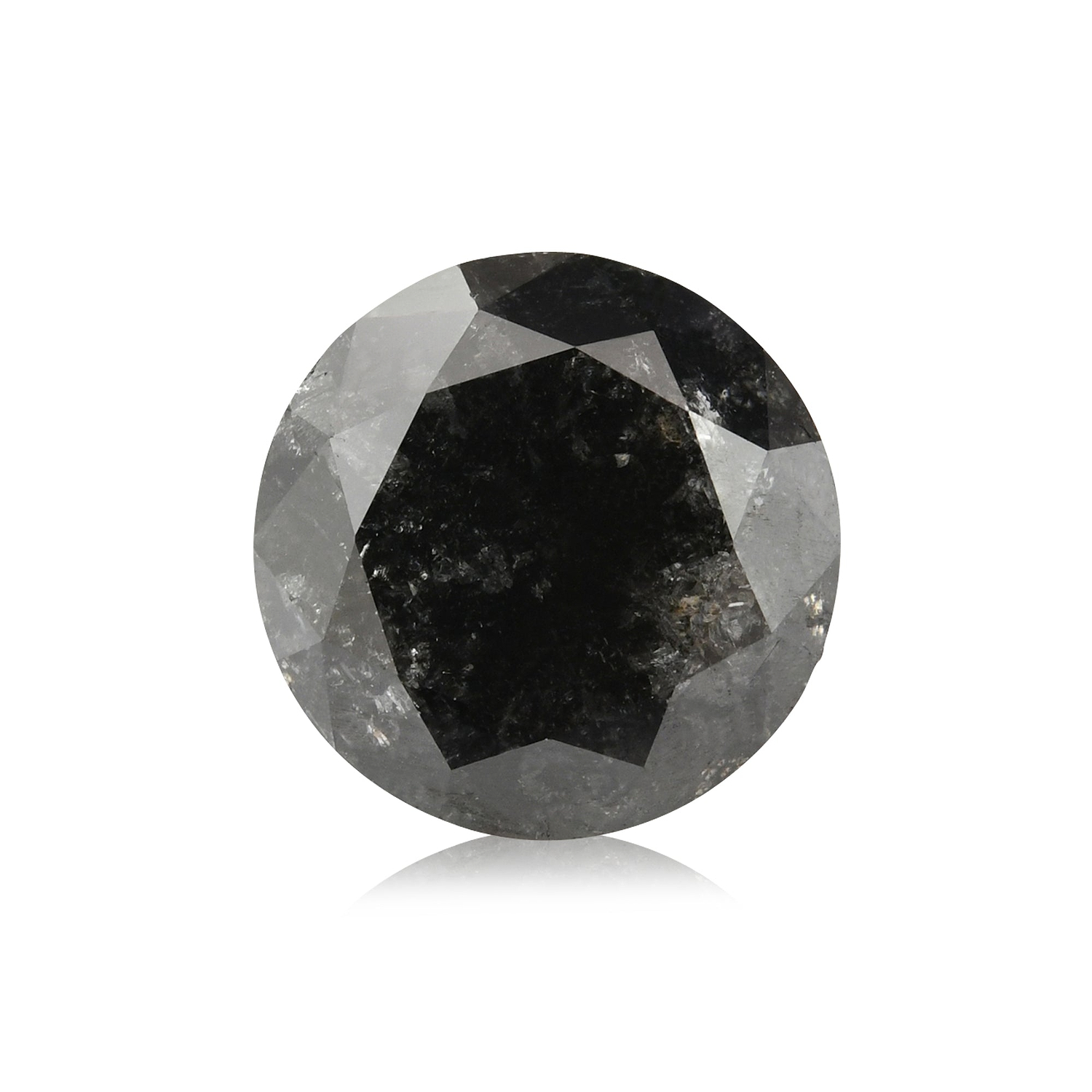 1.43 Carat Fancy Black Round Brillant Diamond  GIA