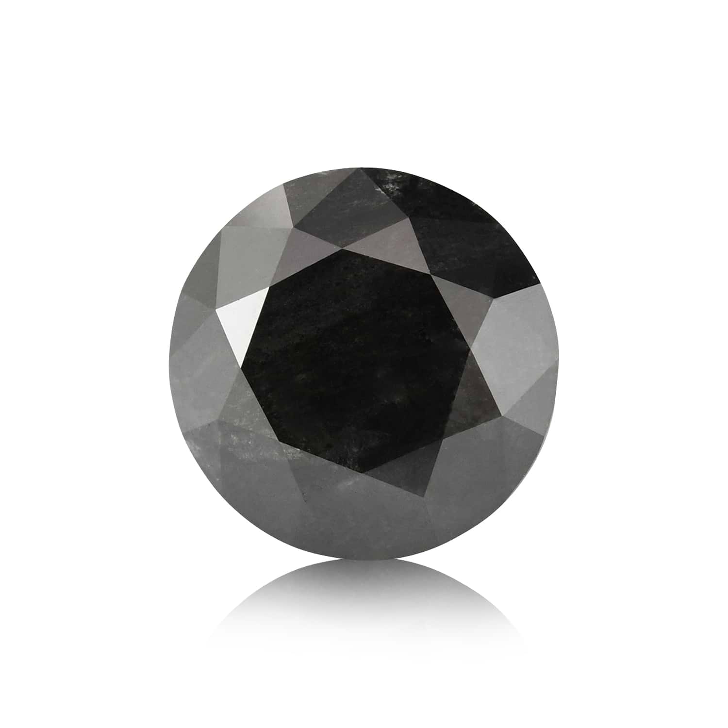 1.45 Carat Fancy Black Round Brillant Diamond GIA