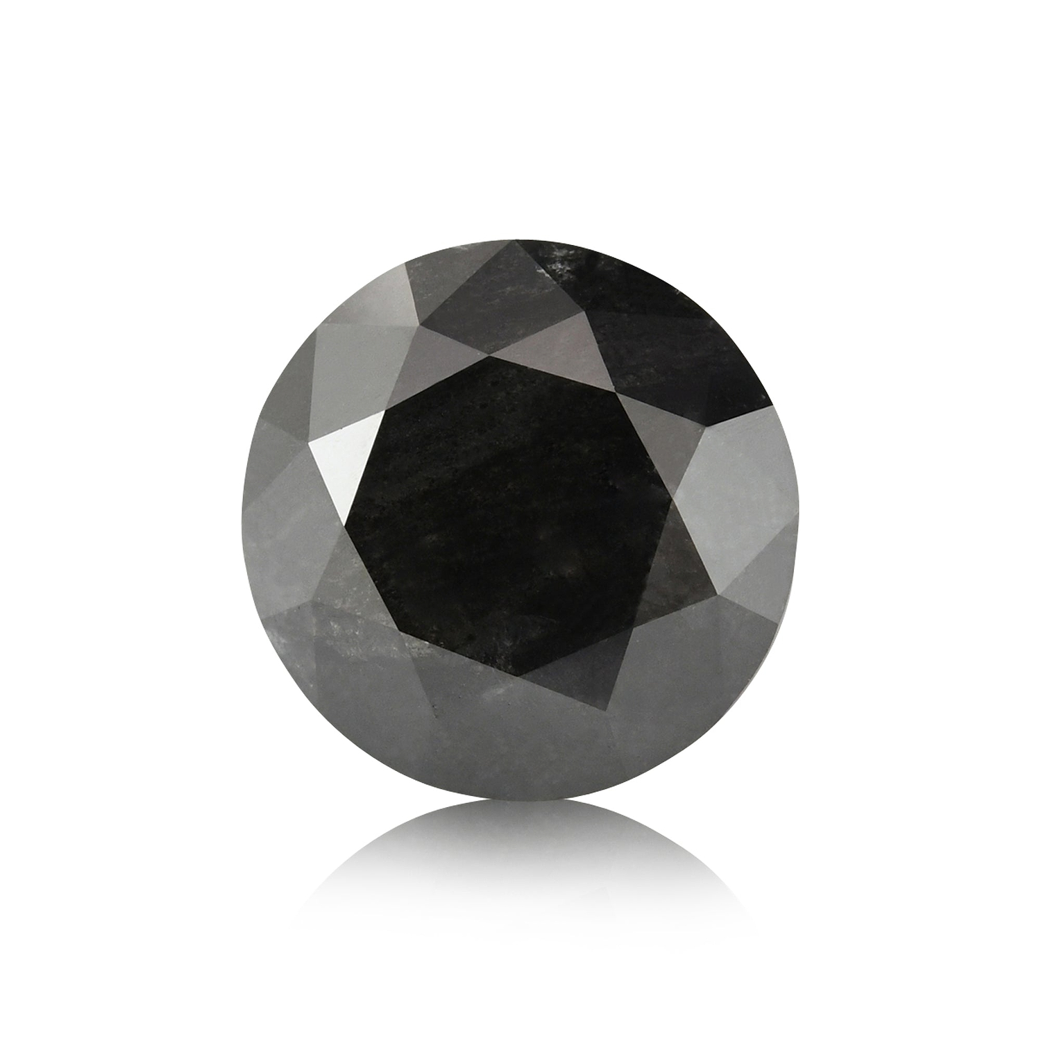 1.45 Carat Fancy Black Round Brillant Diamond  GIA