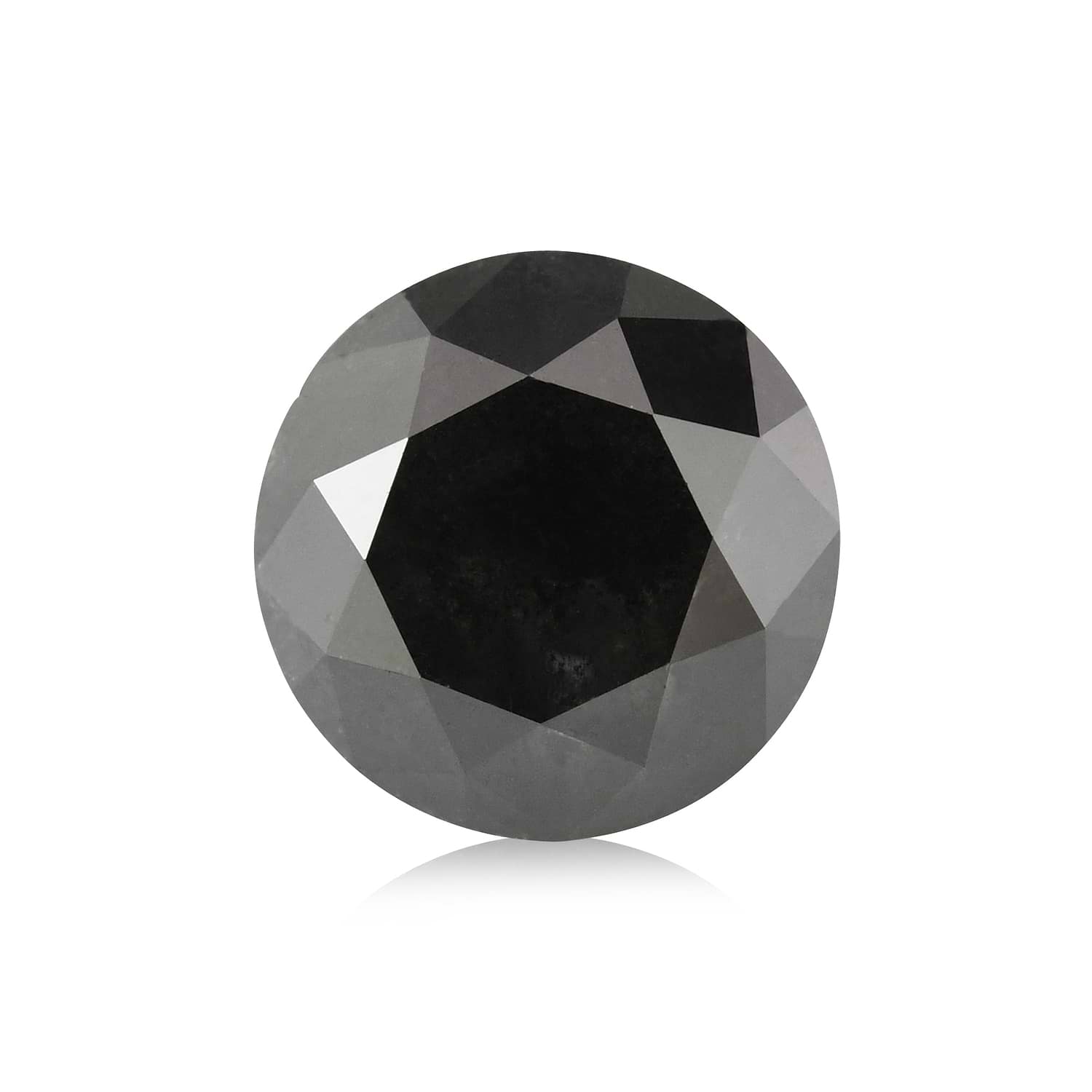 1.49 Carat Fancy Black Round Brillant Diamond GIA
