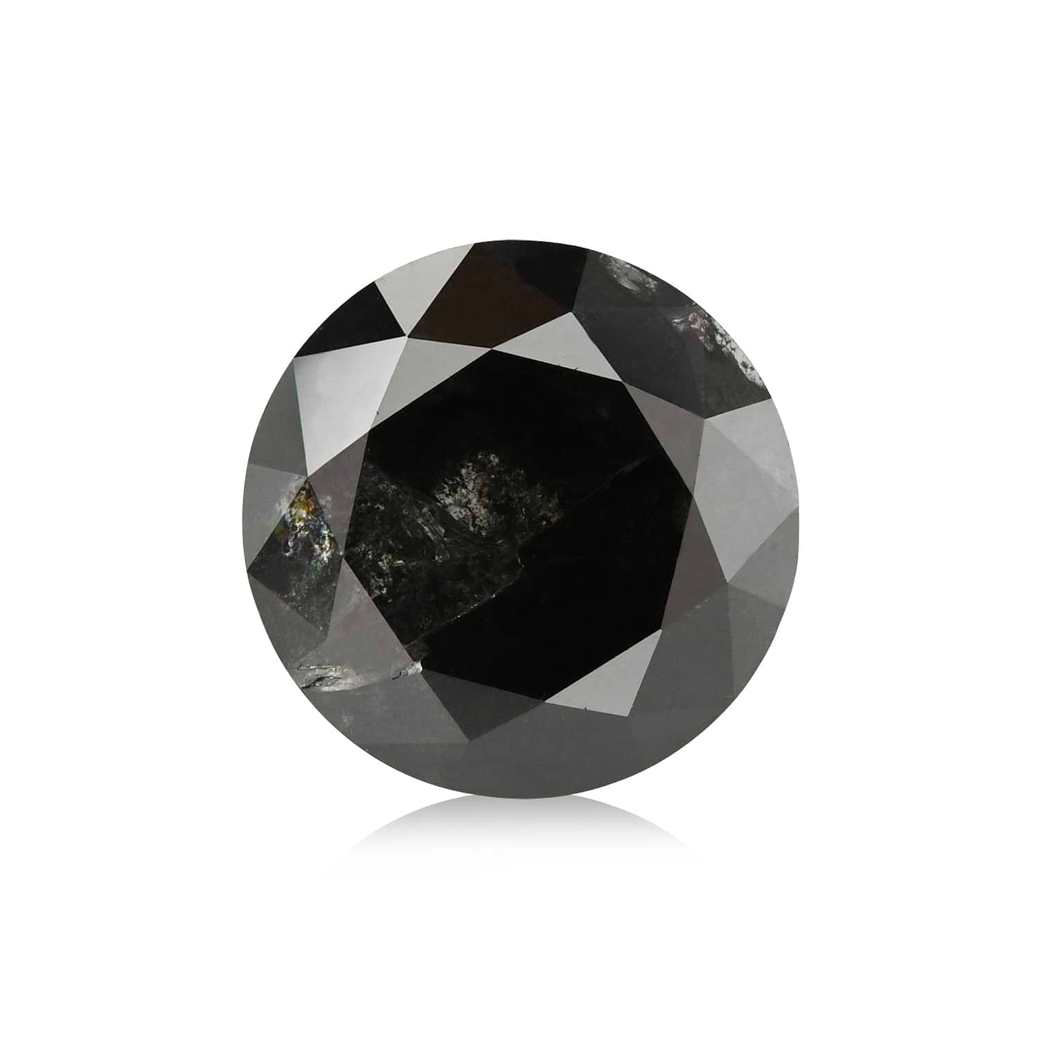 1.50 Carat Fancy Black Round Brillant Diamond GIA