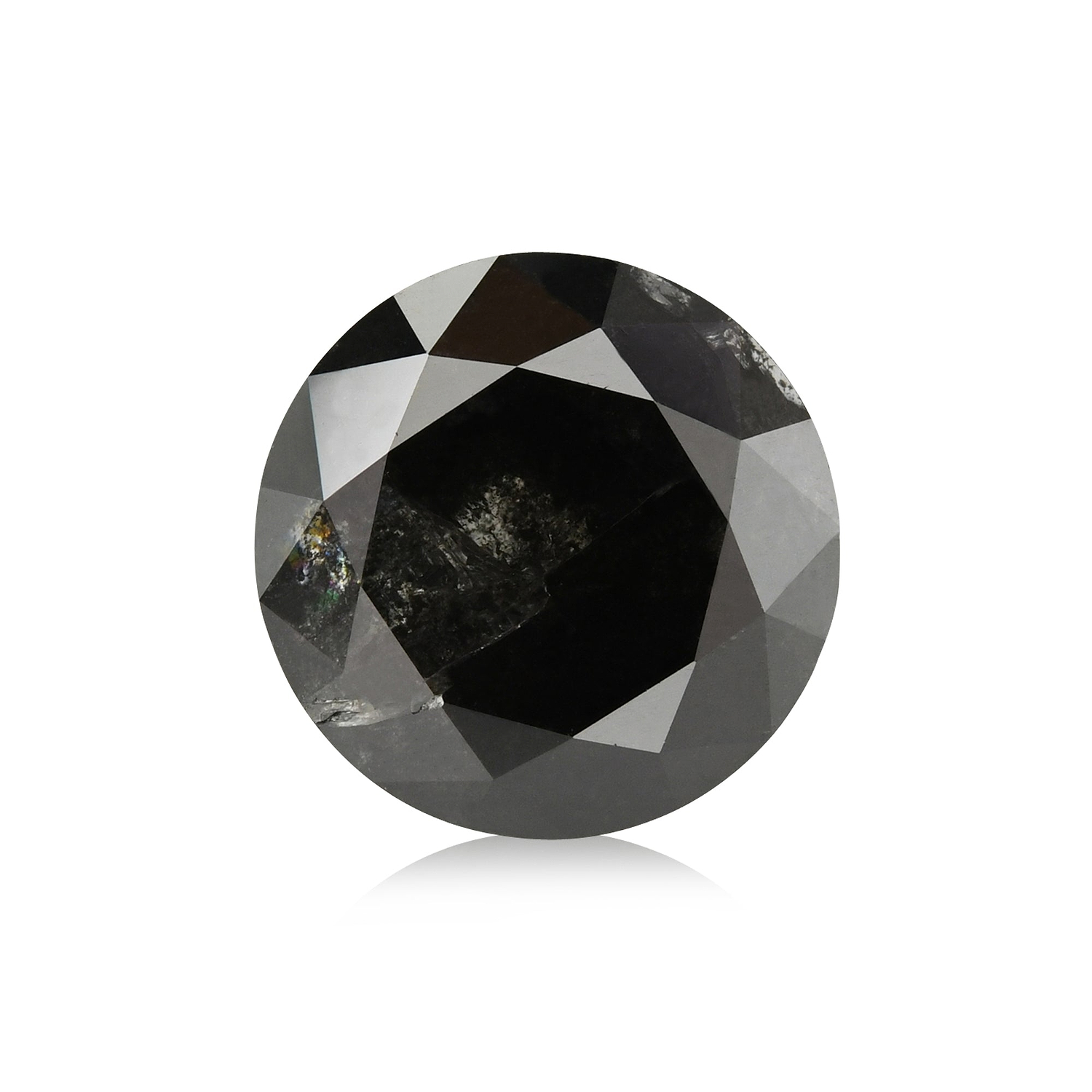 1.50 Carat Fancy Black Round Brillant Diamond  GIA