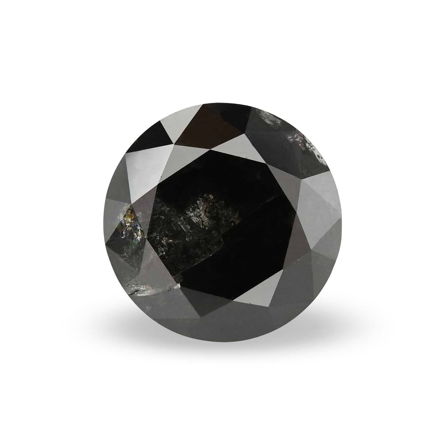 1.50 Carat Fancy Black Round Brillant Diamond GIA