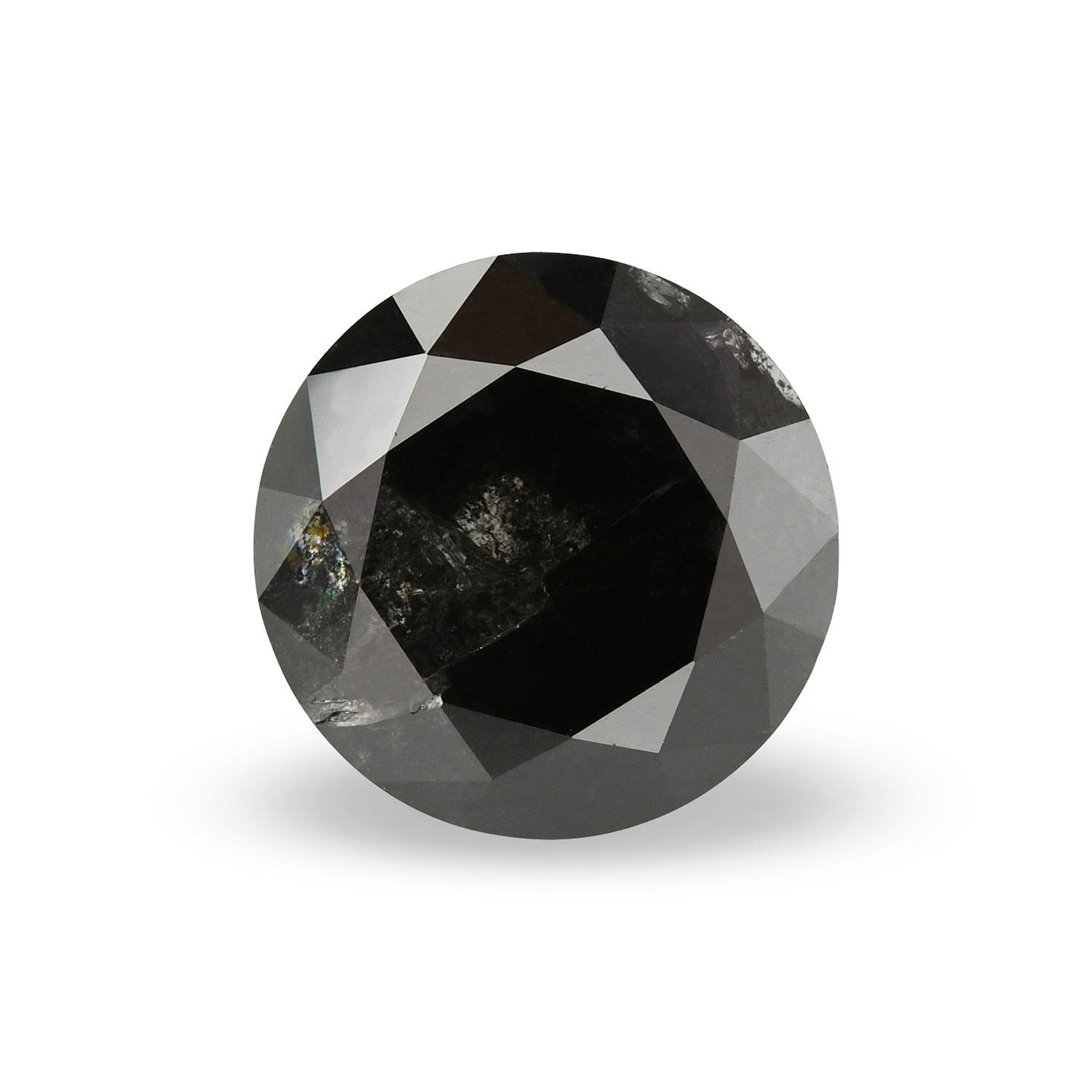 1.50 Carat Fancy Black Round Brillant Diamond  GIA
