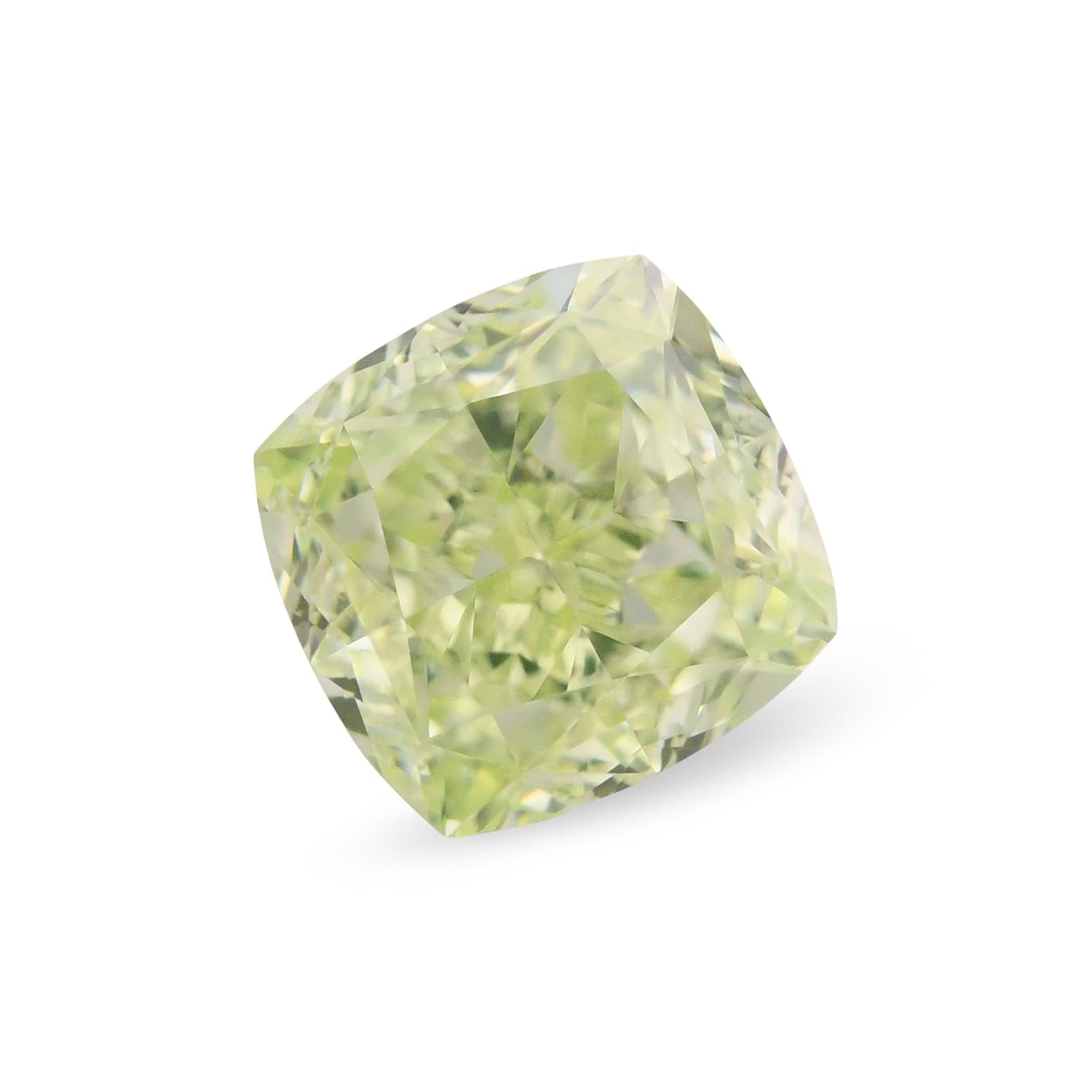 1.08 Carat Fancy Yellow Green Cushion Diamond VS1 GIA