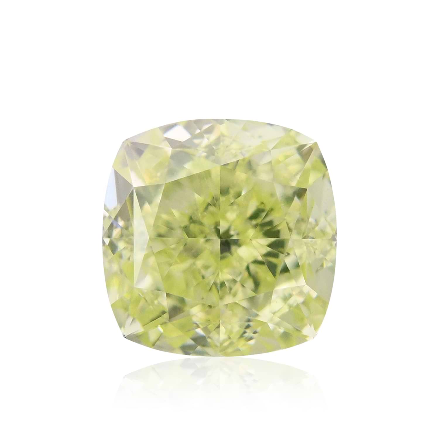 0.77 Carat Fancy Green Yellow Cushion Diamond SI1 GIA