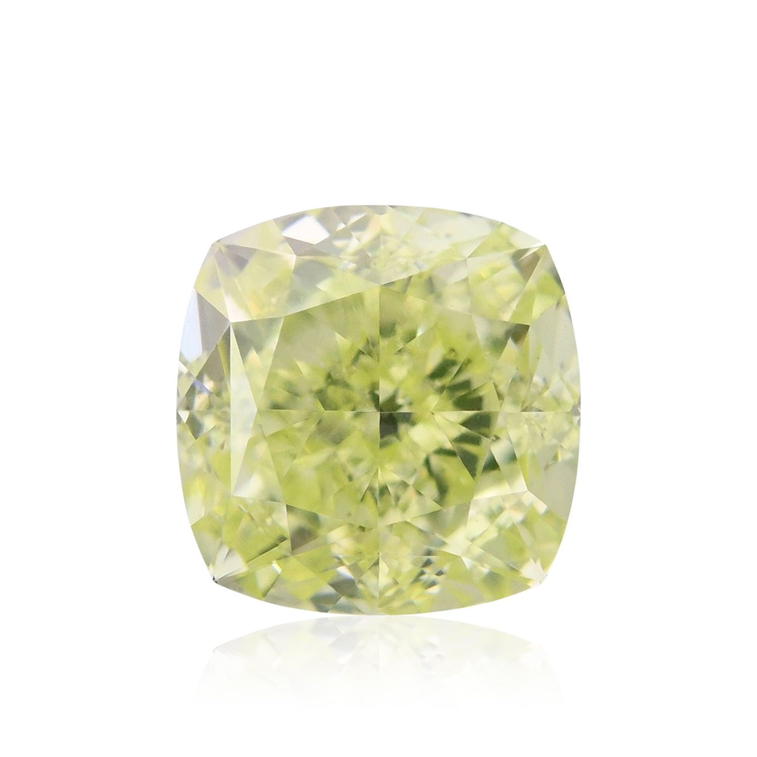 0.77 Carat Fancy Green Yellow Cushion Diamond SI1 GIA