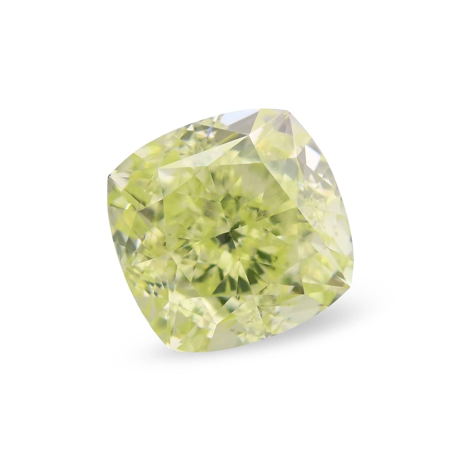 0.77 Carat Fancy Green Yellow Cushion Diamond SI1 GIA