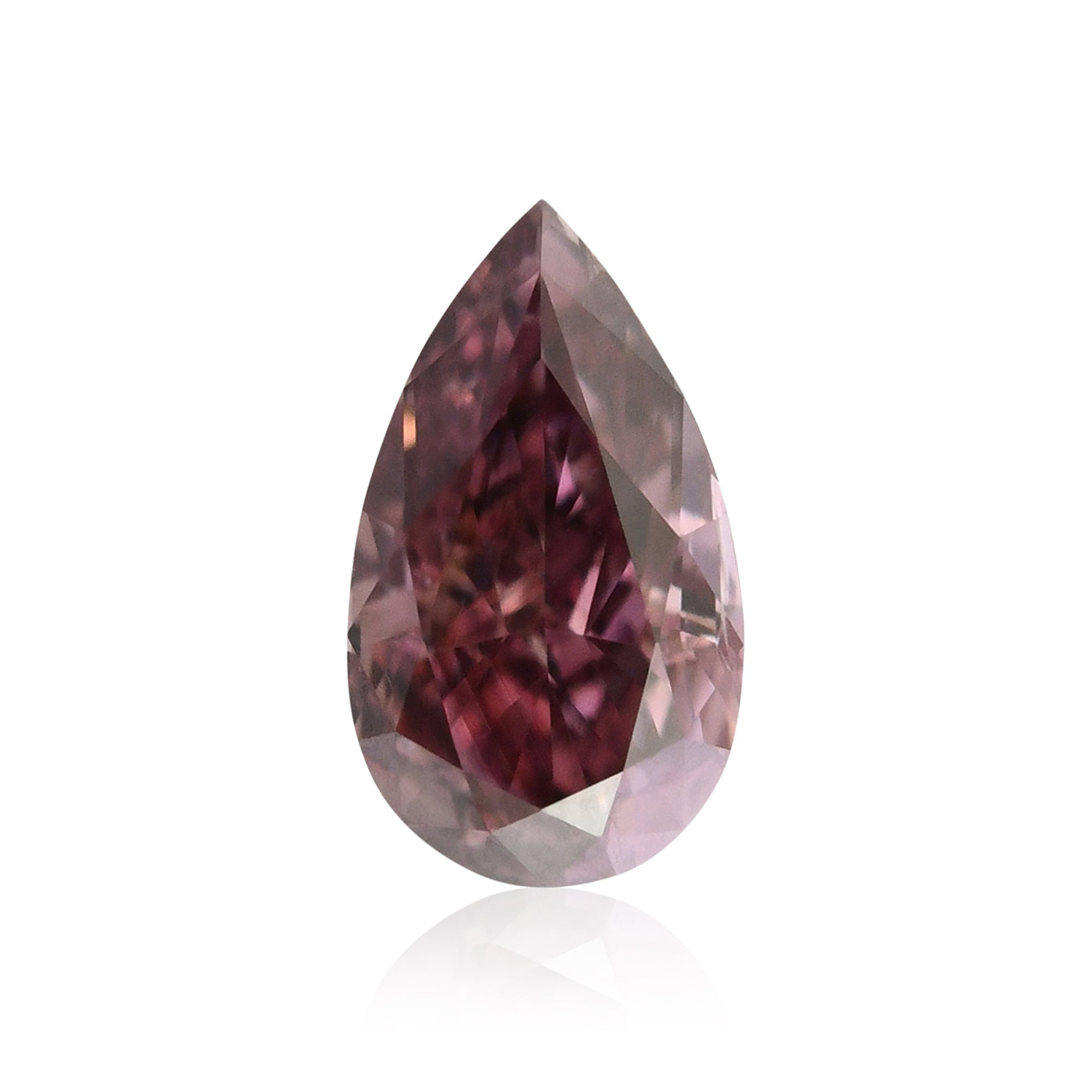 0.29 Carat Fancy Deep Pink Pear Diamond SI2 GIA