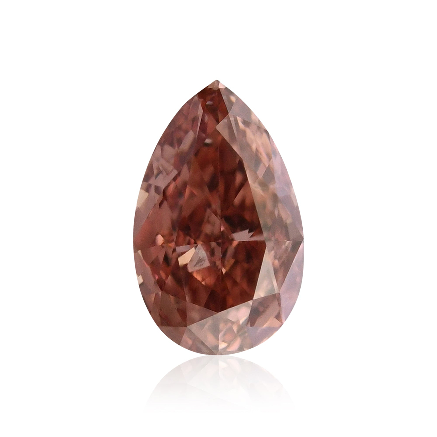 0.28 Carat Fancy Deep Orangy Pink Pear Diamond SI1 GIA