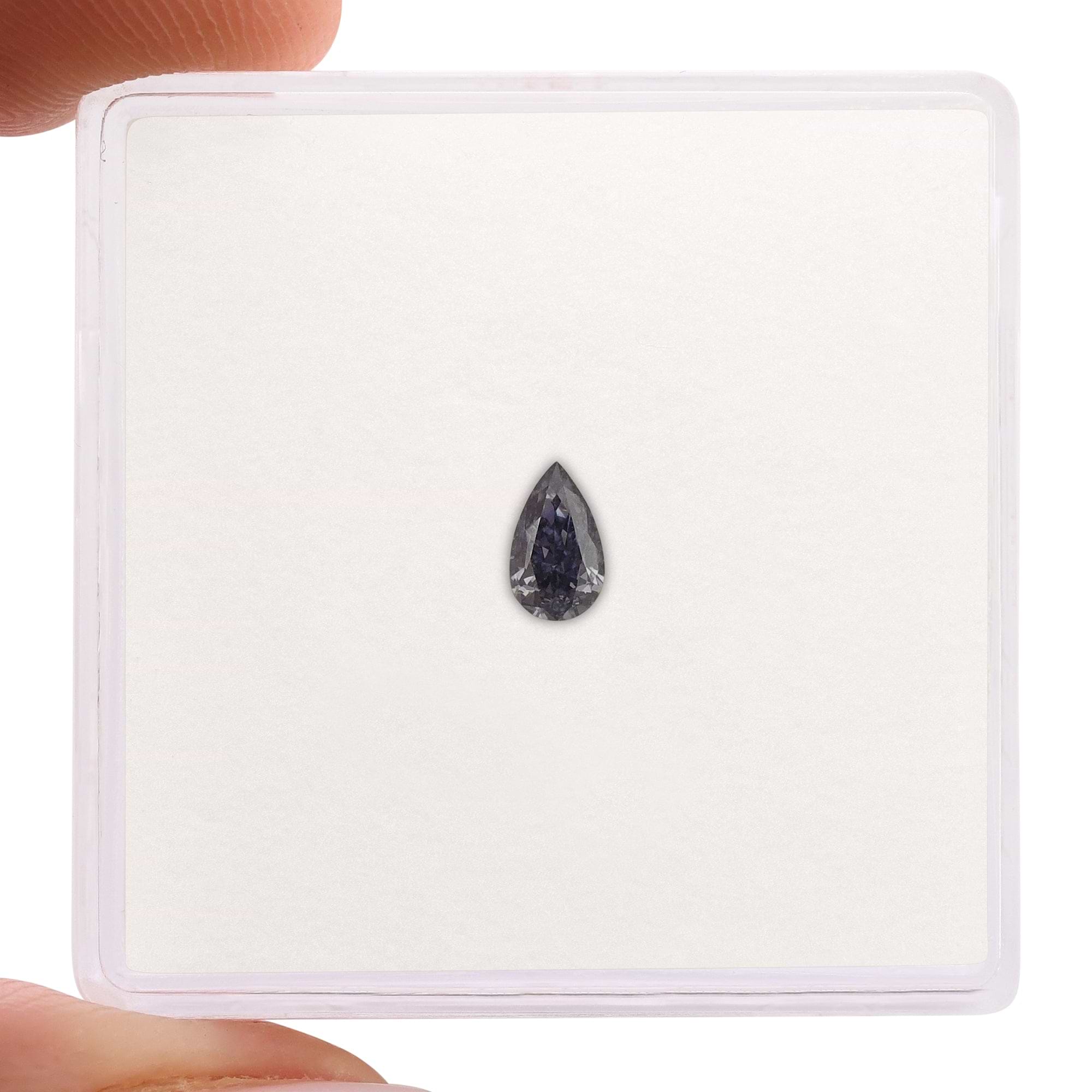 0.20 Carat Fancy Gray Violet Pear Diamond I1 GIA | LEIBISH