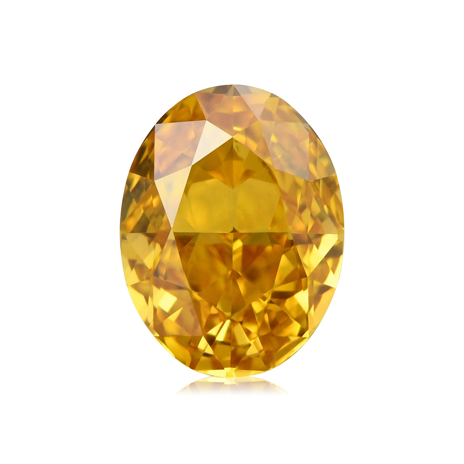 1.01 Carat Fancy Vivid Yellow Orange Oval Diamond VS2 GIA
