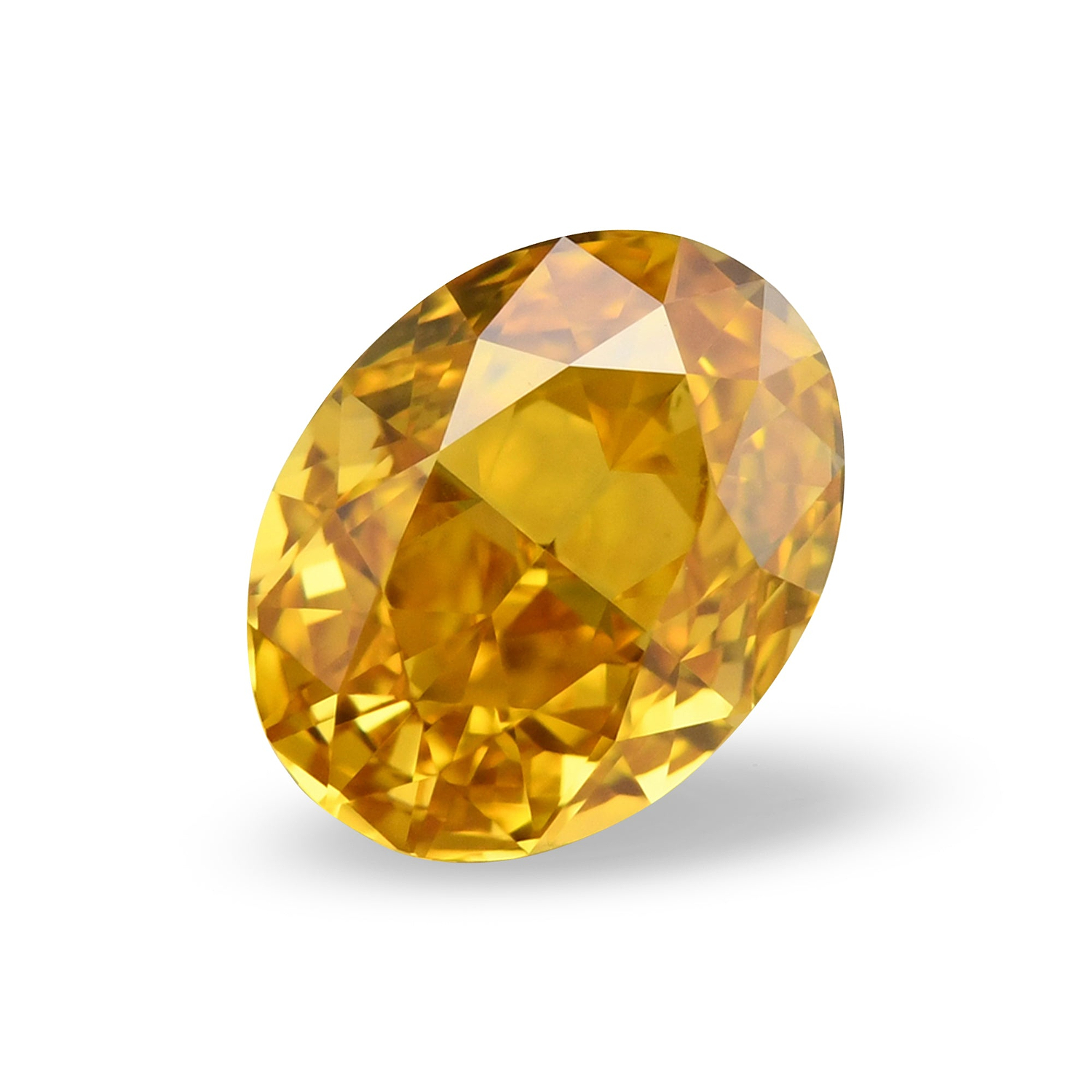 1.01 Carat Fancy Vivid Yellow Orange Oval Diamond VS2 GIA