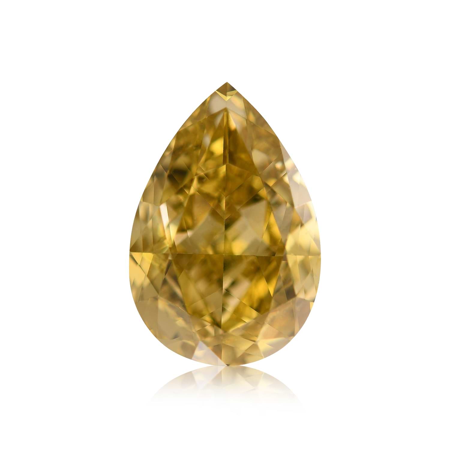 4.00 Carat Fancy Deep Brownish Yellow Pear Diamond SI1 GIA