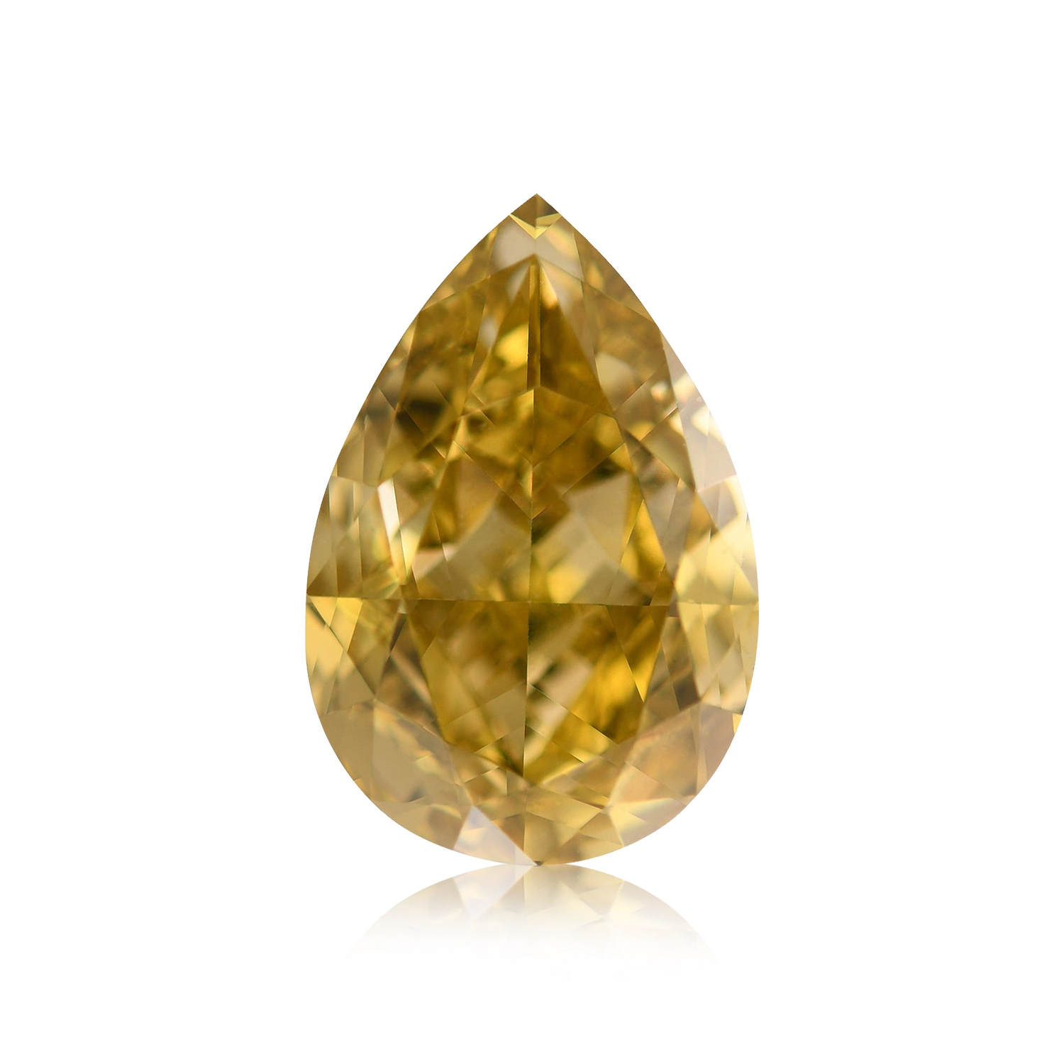 4.00 Carat Fancy Deep Brownish Yellow Pear Diamond SI1 GIA