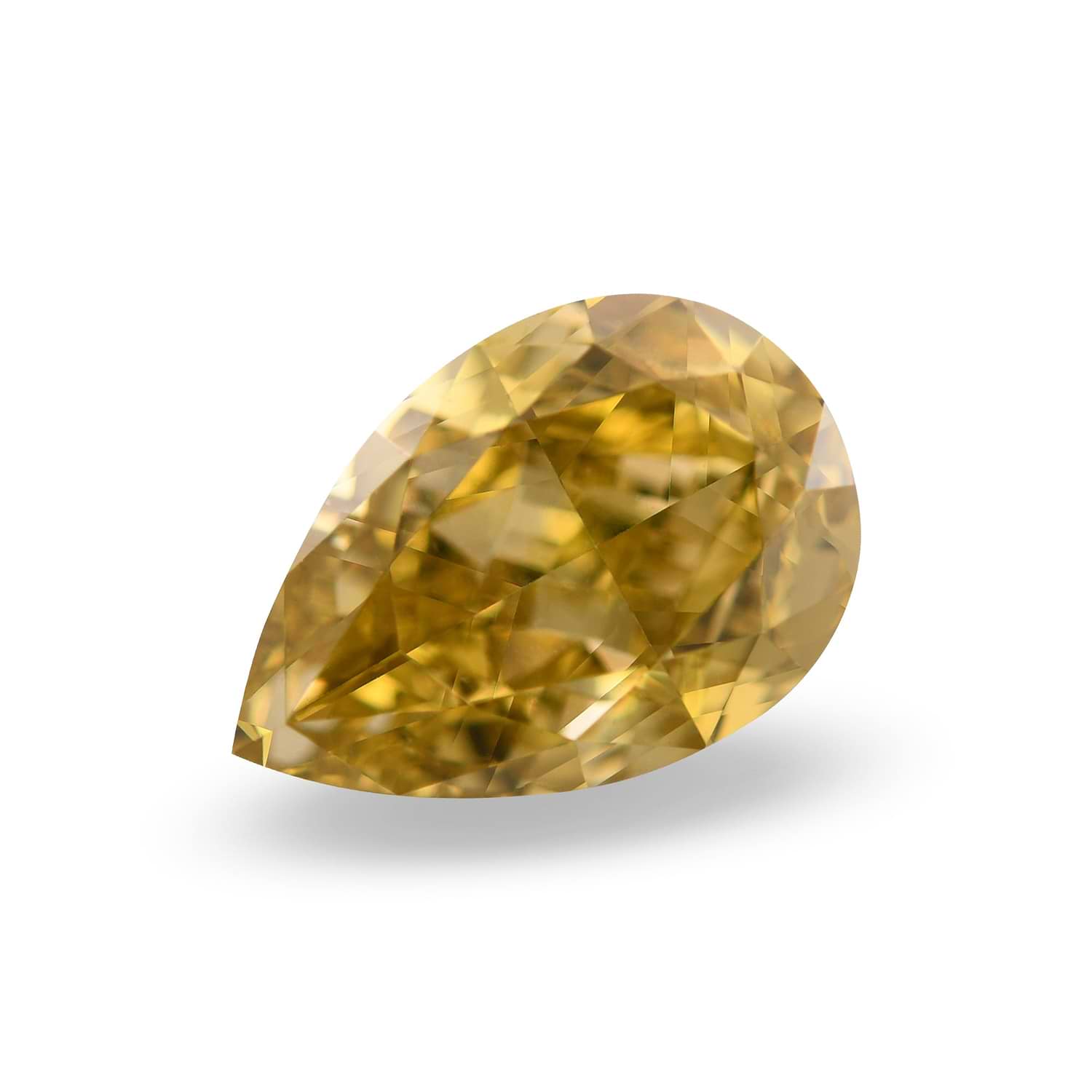 4.00 Carat Fancy Deep Brownish Yellow Pear Diamond SI1 GIA