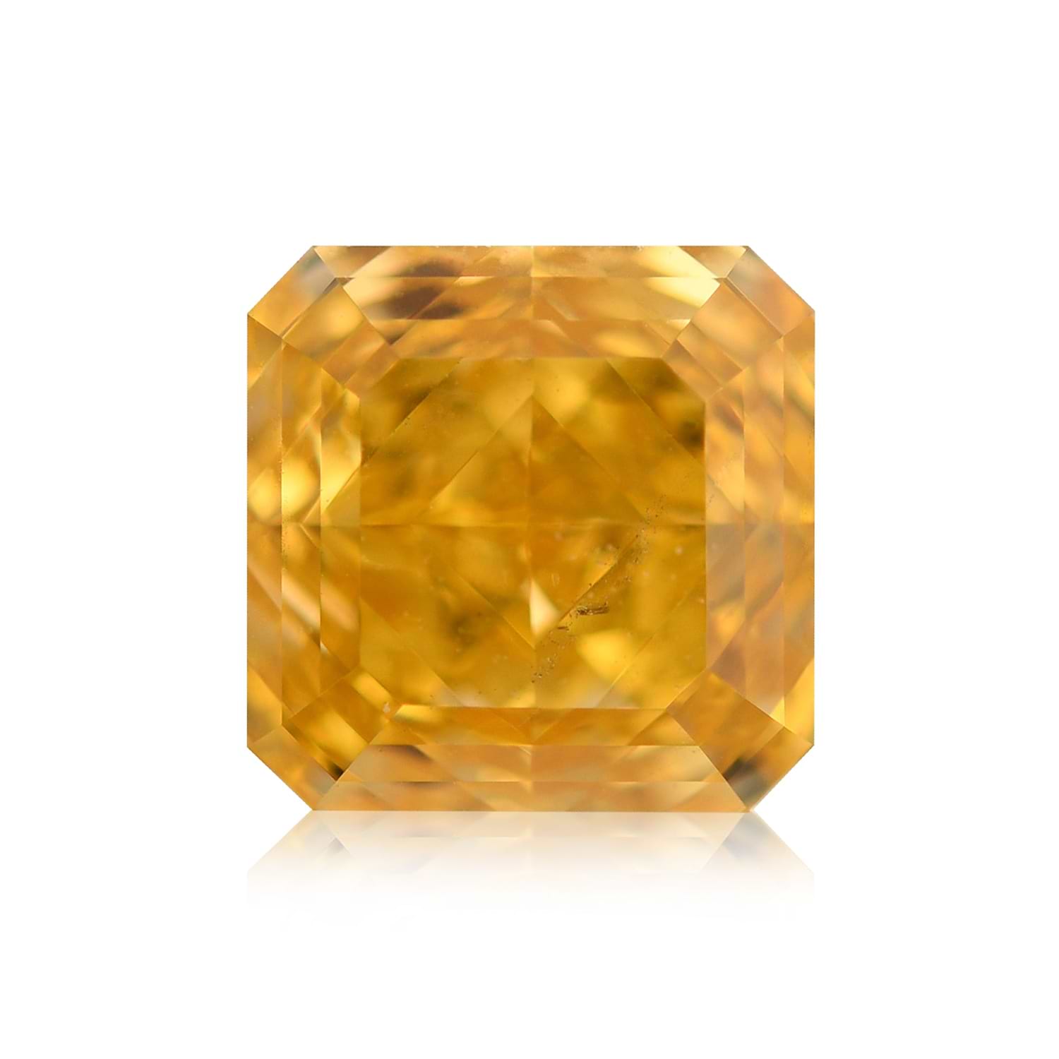 1.18 Carat Fancy Vivid Orange Yellow Asscher Diamond SI1 GIA