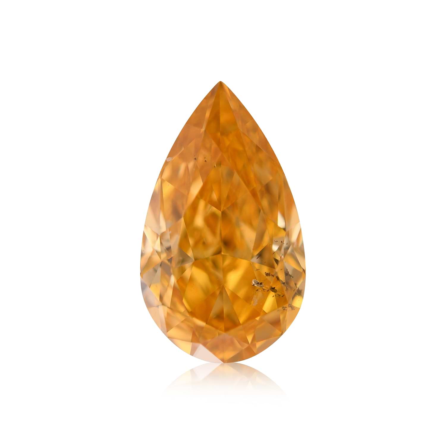 1.02 Carat Fancy Vivid Yellowish Orange Pear Diamond SI1 GIA