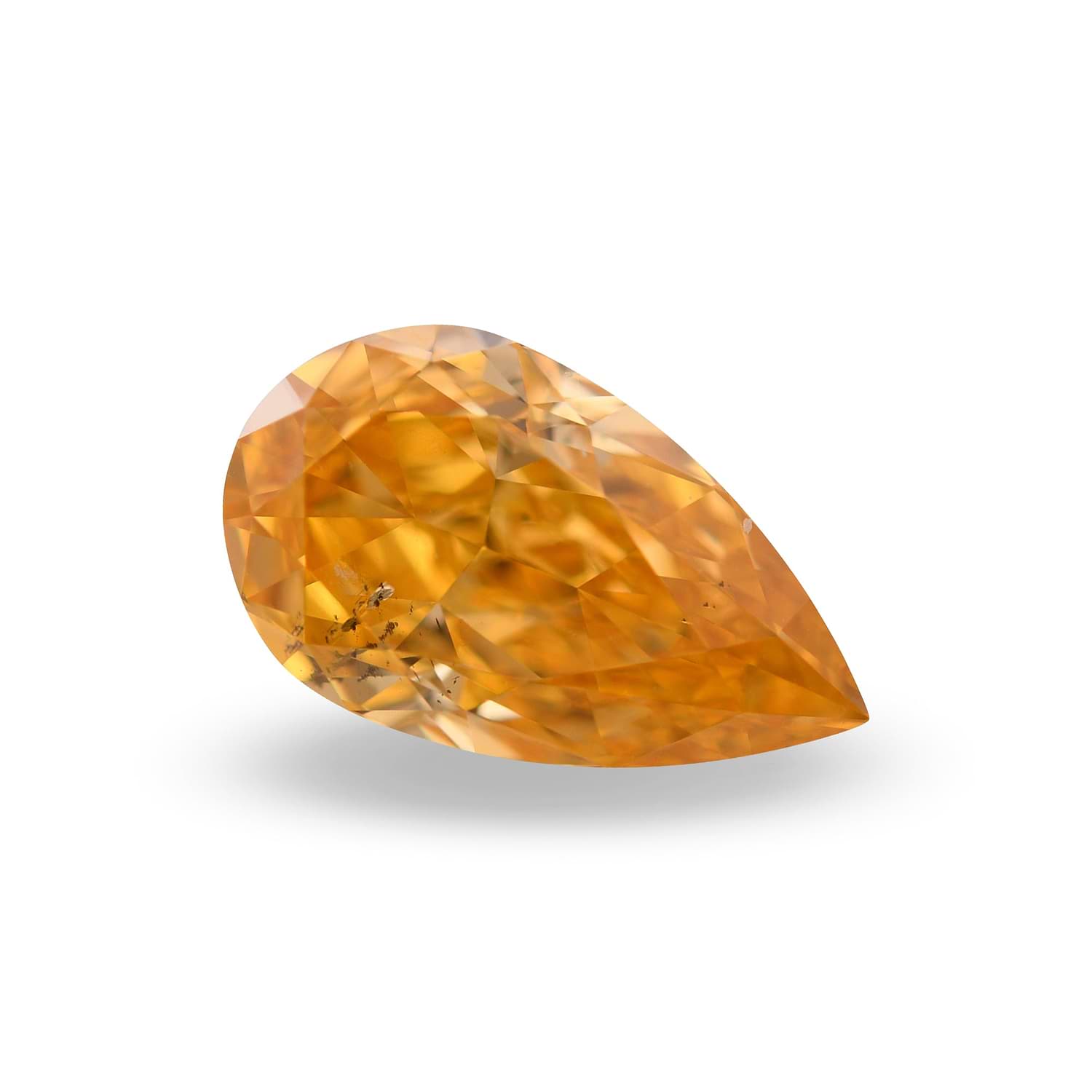 1.02 Carat Fancy Vivid Yellowish Orange Pear Diamond SI1 GIA