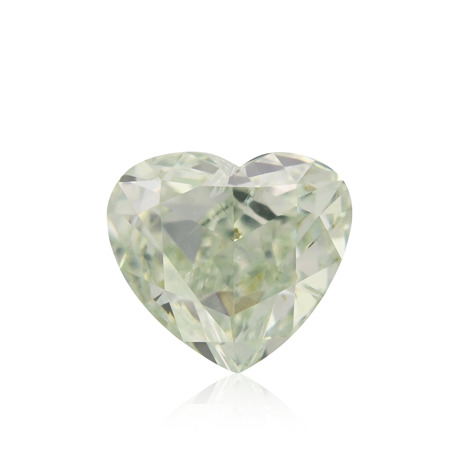 1.01 Carat Fancy Light Green HEART Diamond SI2 GIA