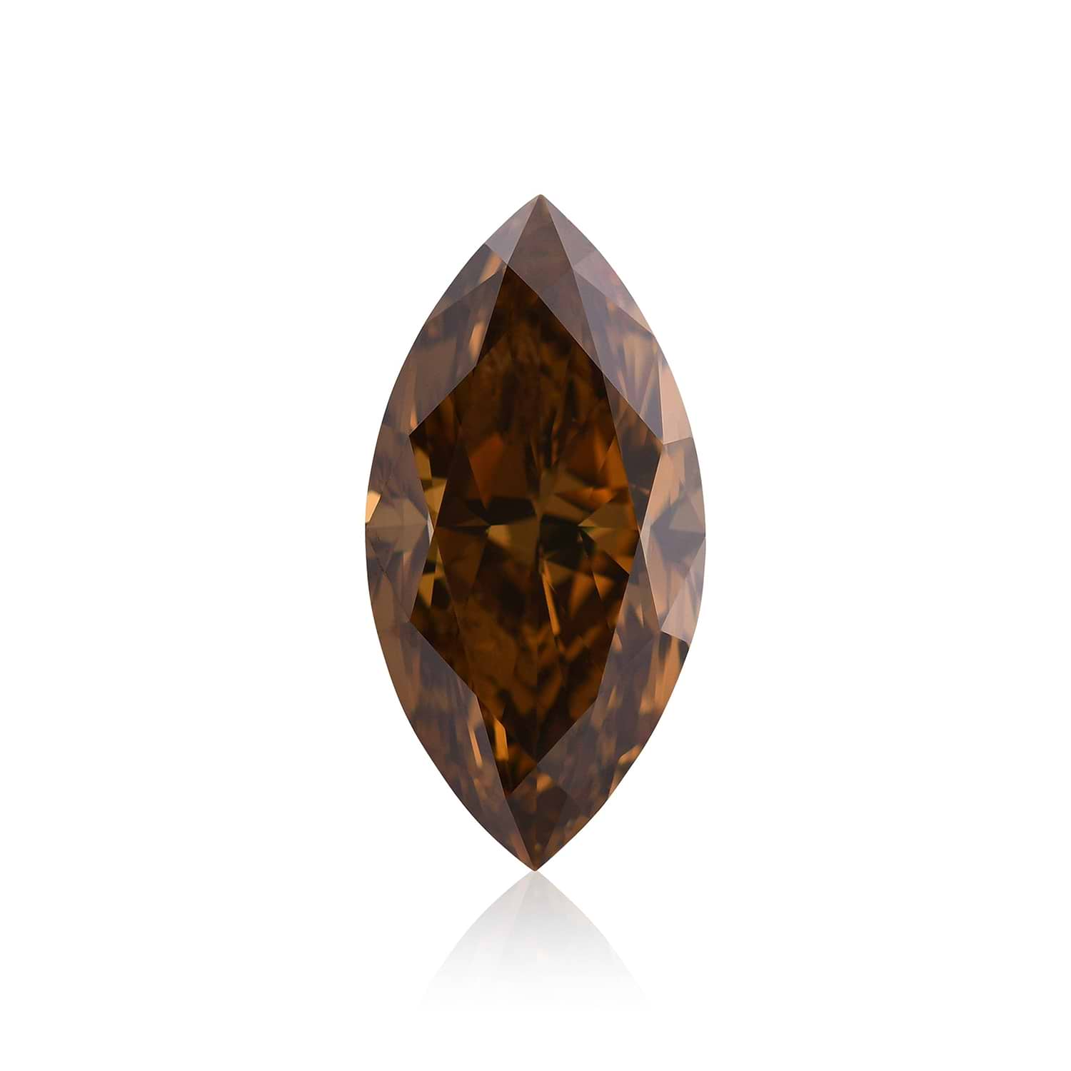 3.03 Carat Fancy Dark Orangy Brown Marquise Diamond I1 GIA