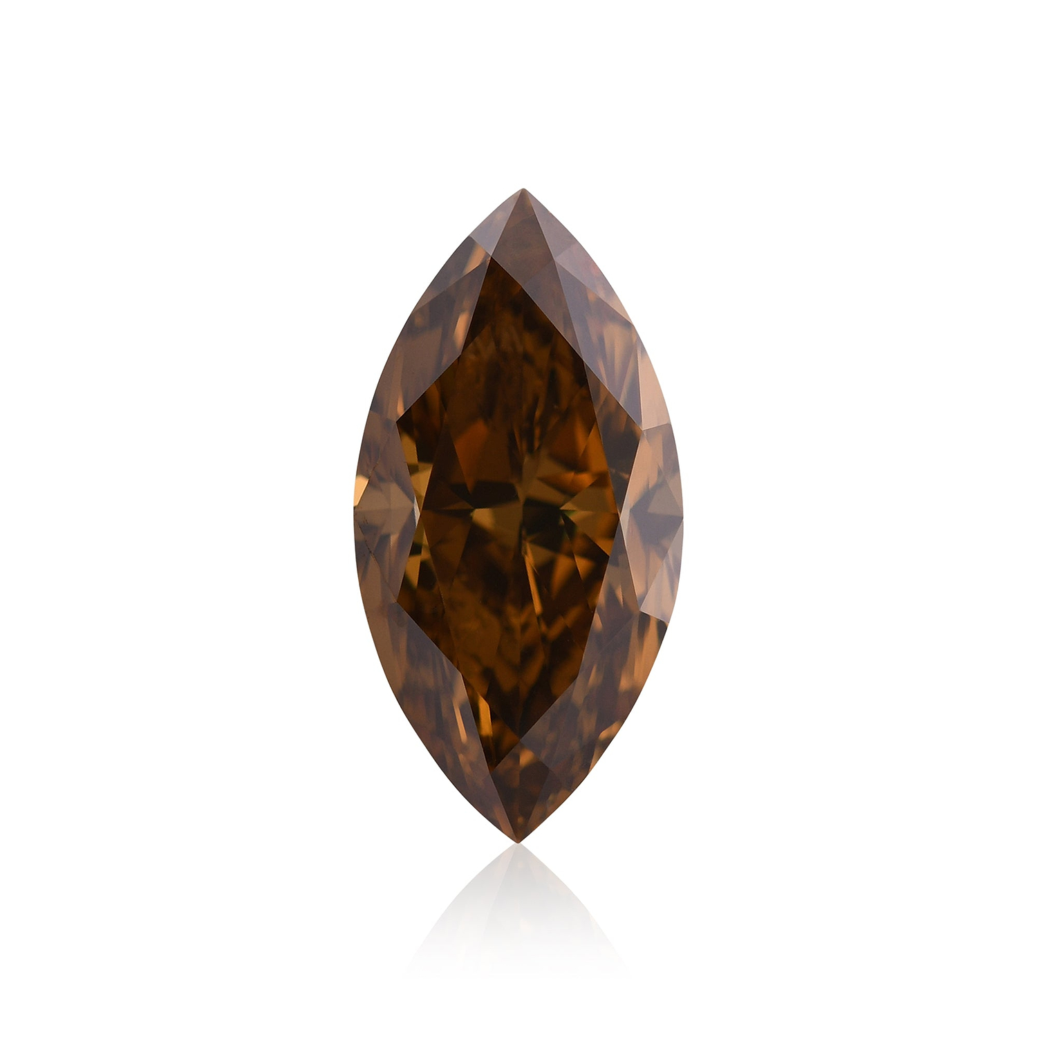 3.03 Carat Fancy Dark Orangy Brown Marquise Diamond I1 GIA