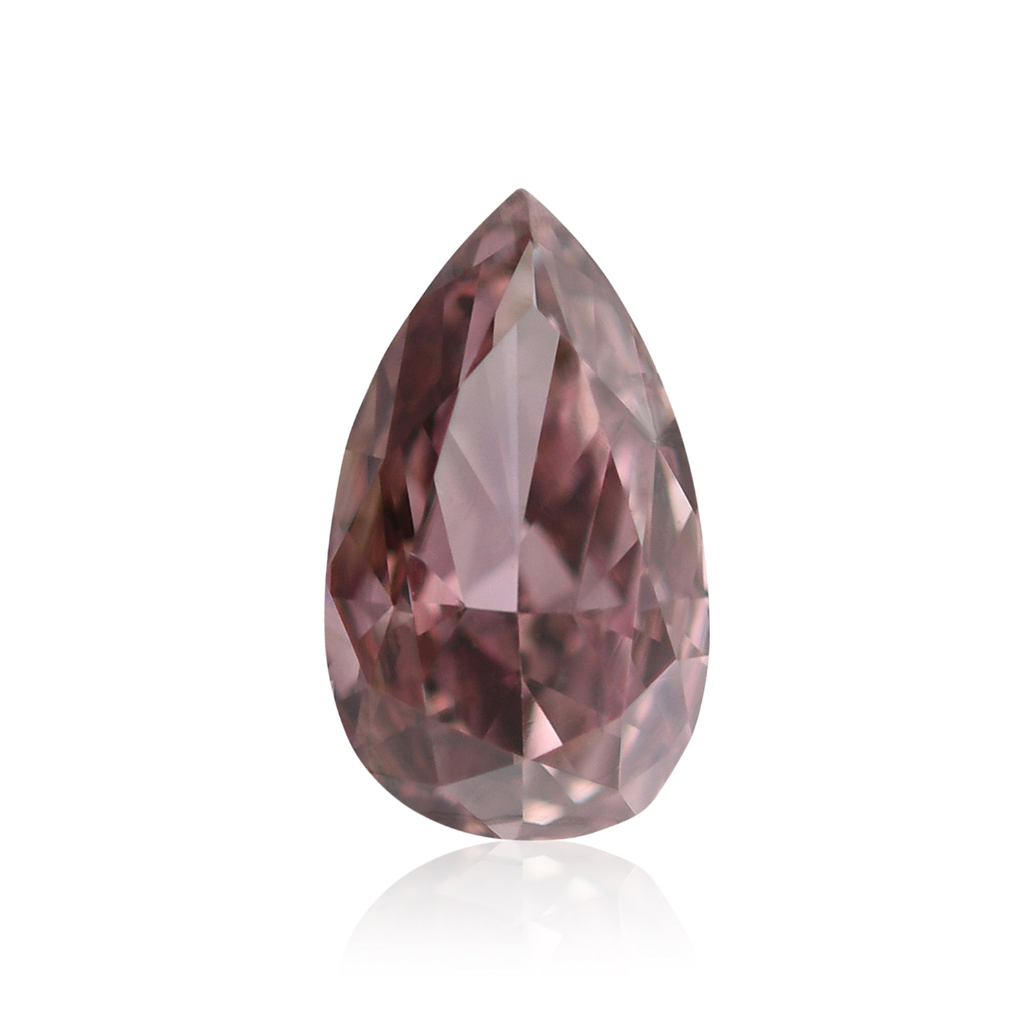 0.21 Carat Fancy Dark Pink Brown Pear Diamond SI2 GIA