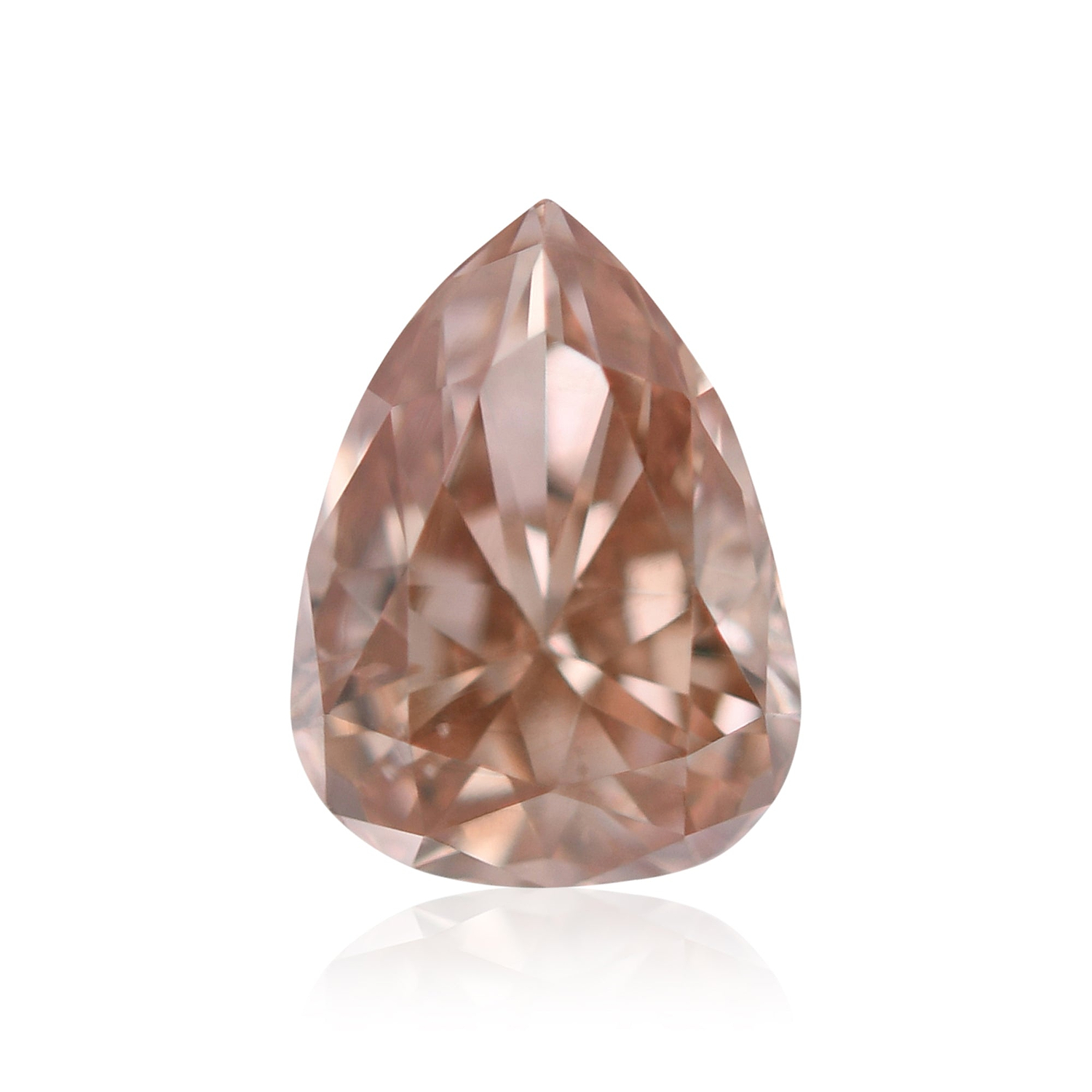 0.20 Carat Fancy Pink Brown Pear Diamond SI2 GIA